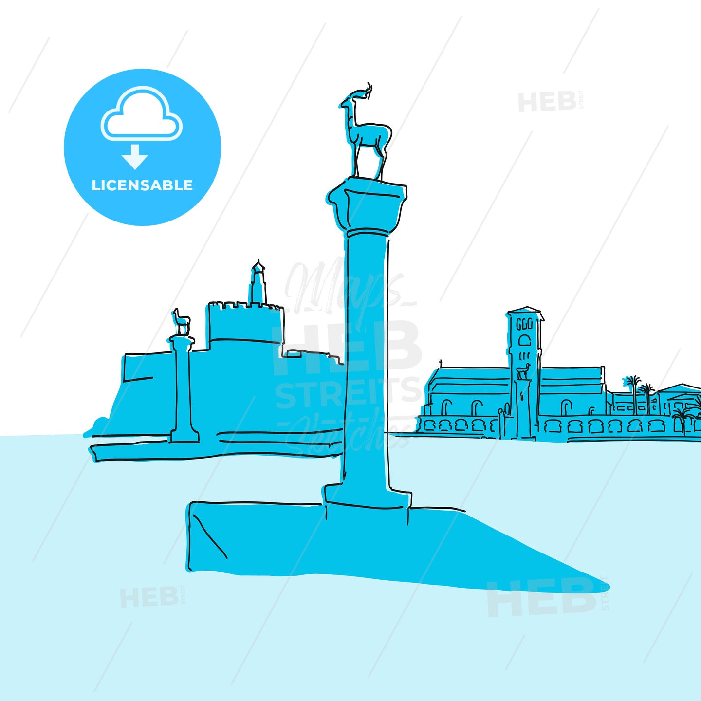 Rhodes Greece old harbror sign – instant download