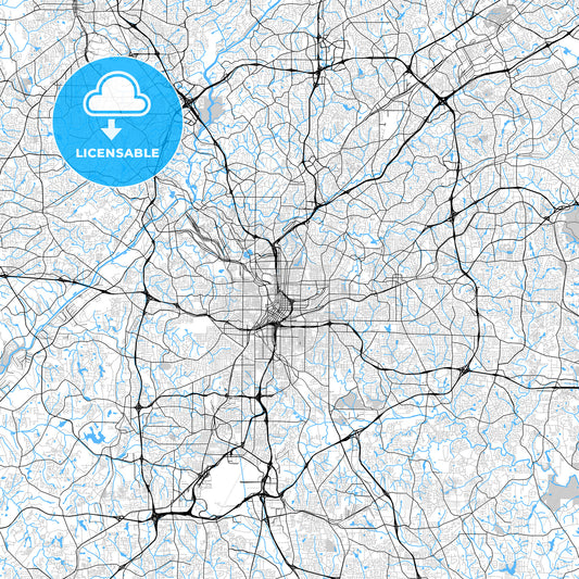 Rich Detailed Atlanta, Georgia Vector Map