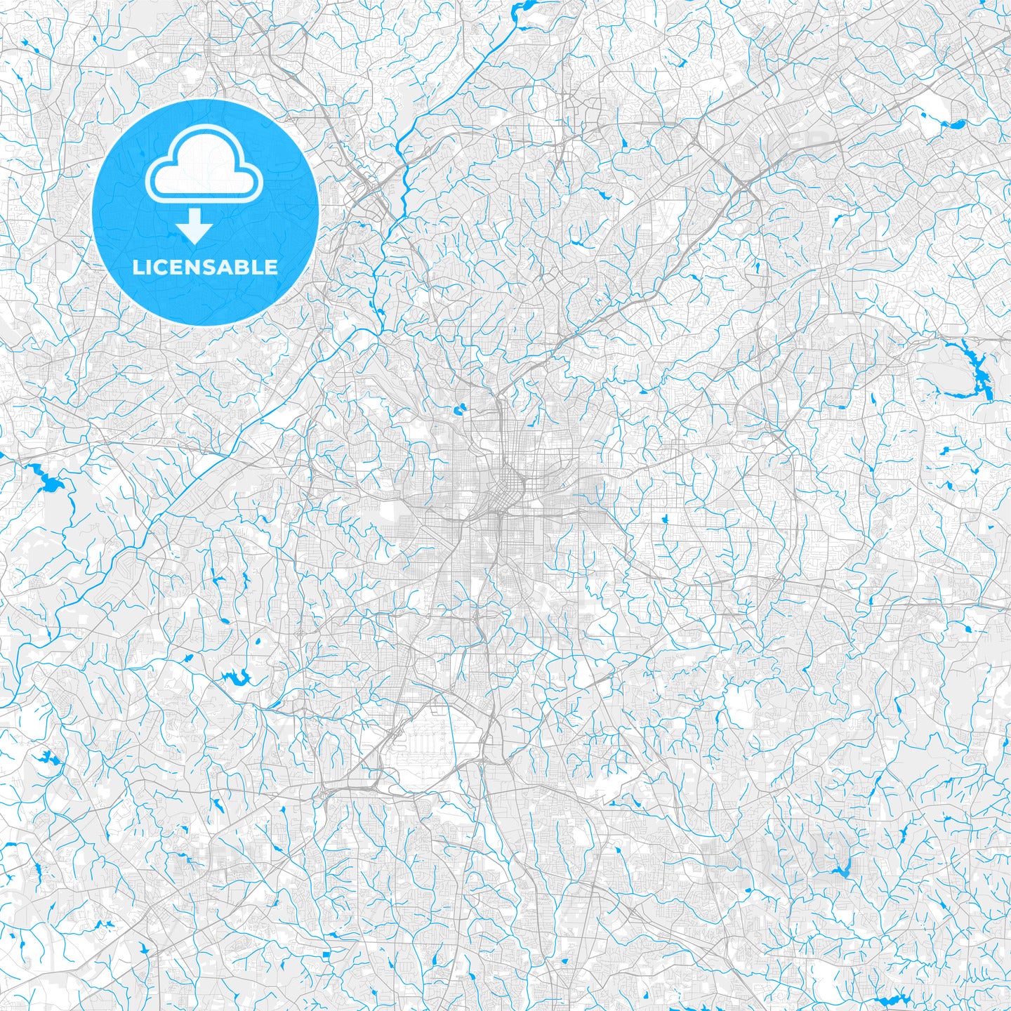 Atlanta, Georgia, United States, High Resolution Vector Map, 51% Off