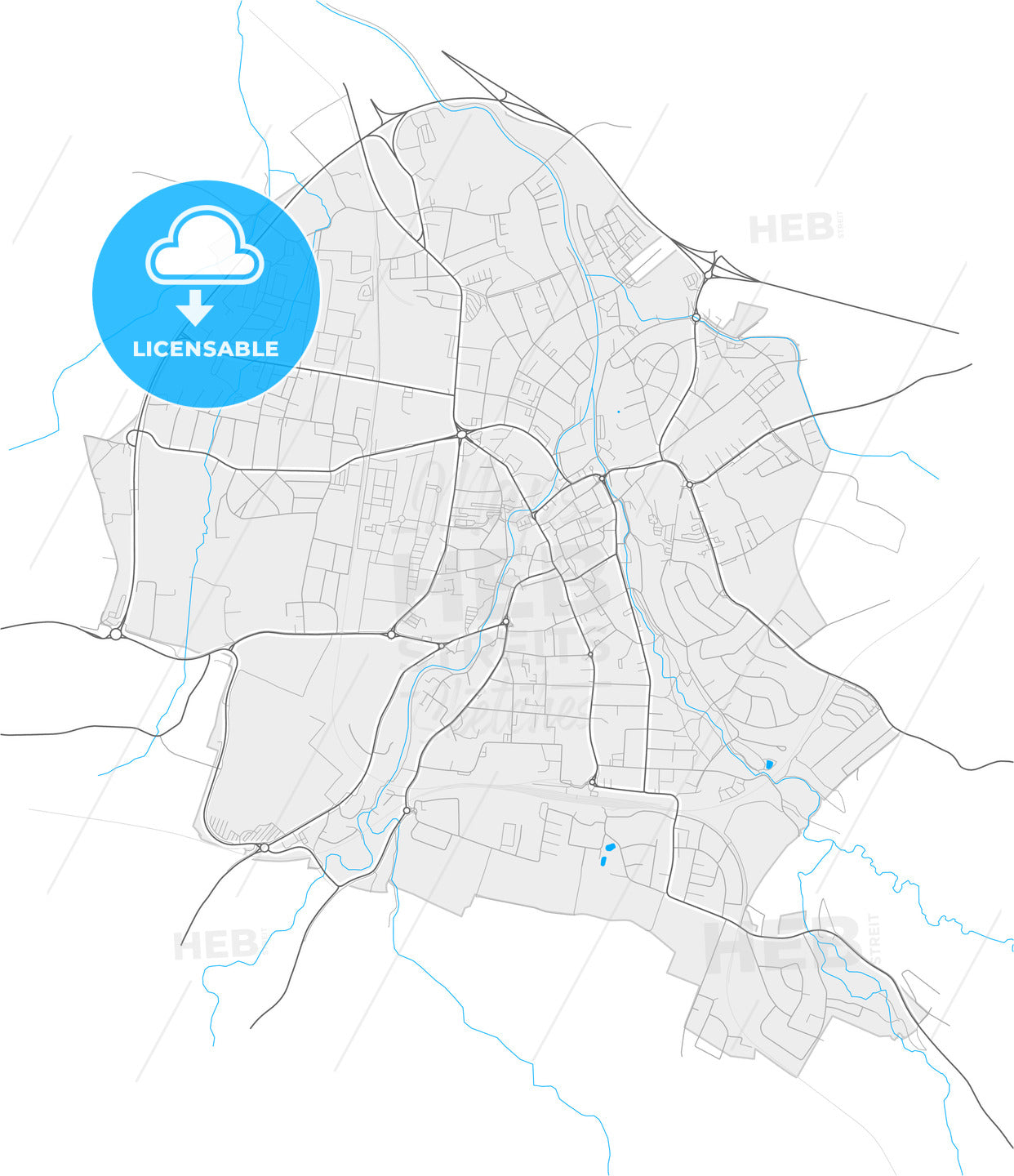 Ried im Innkreis, Upper Austria, Austria, high quality vector map