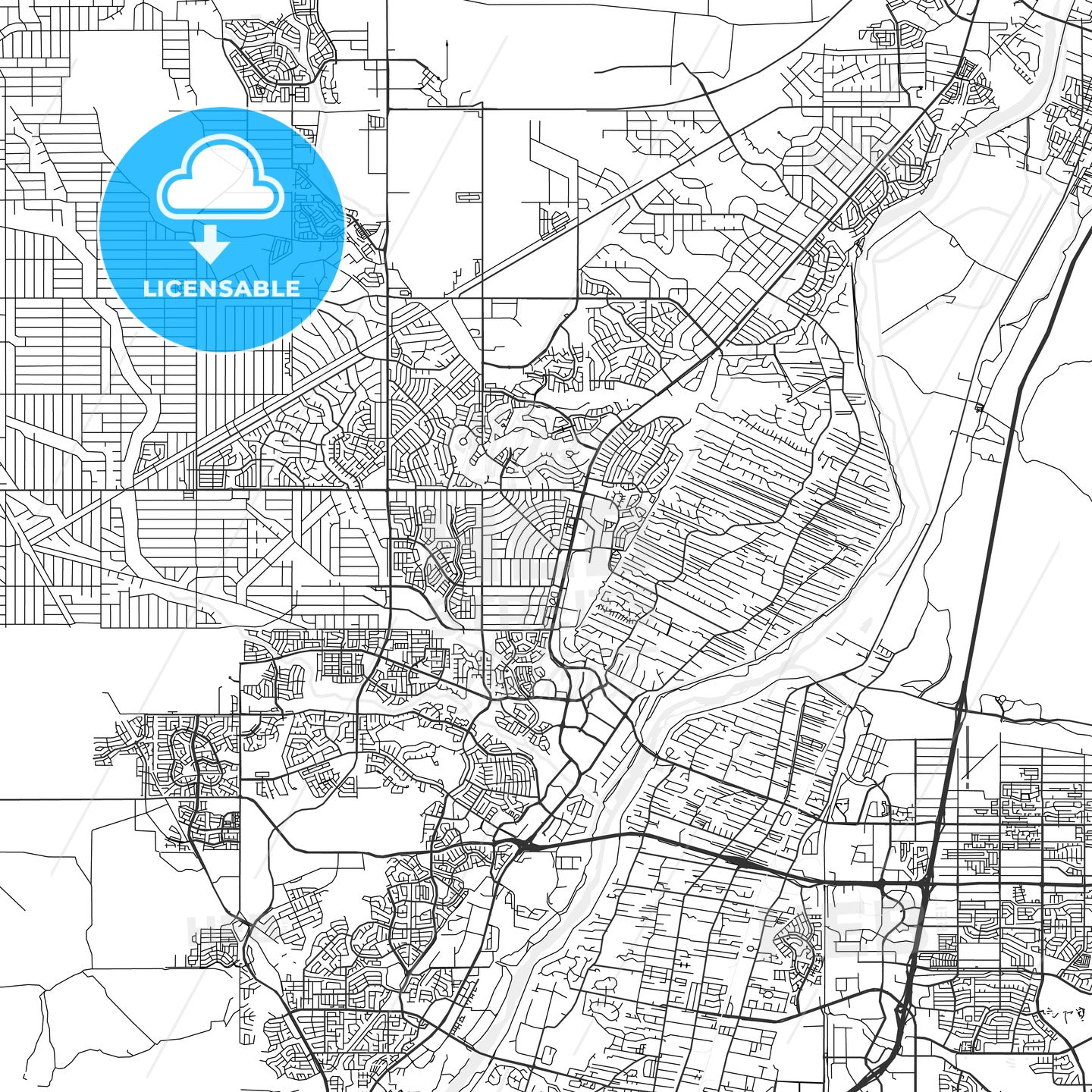 Rio Rancho, New Mexico - Area Map - Light