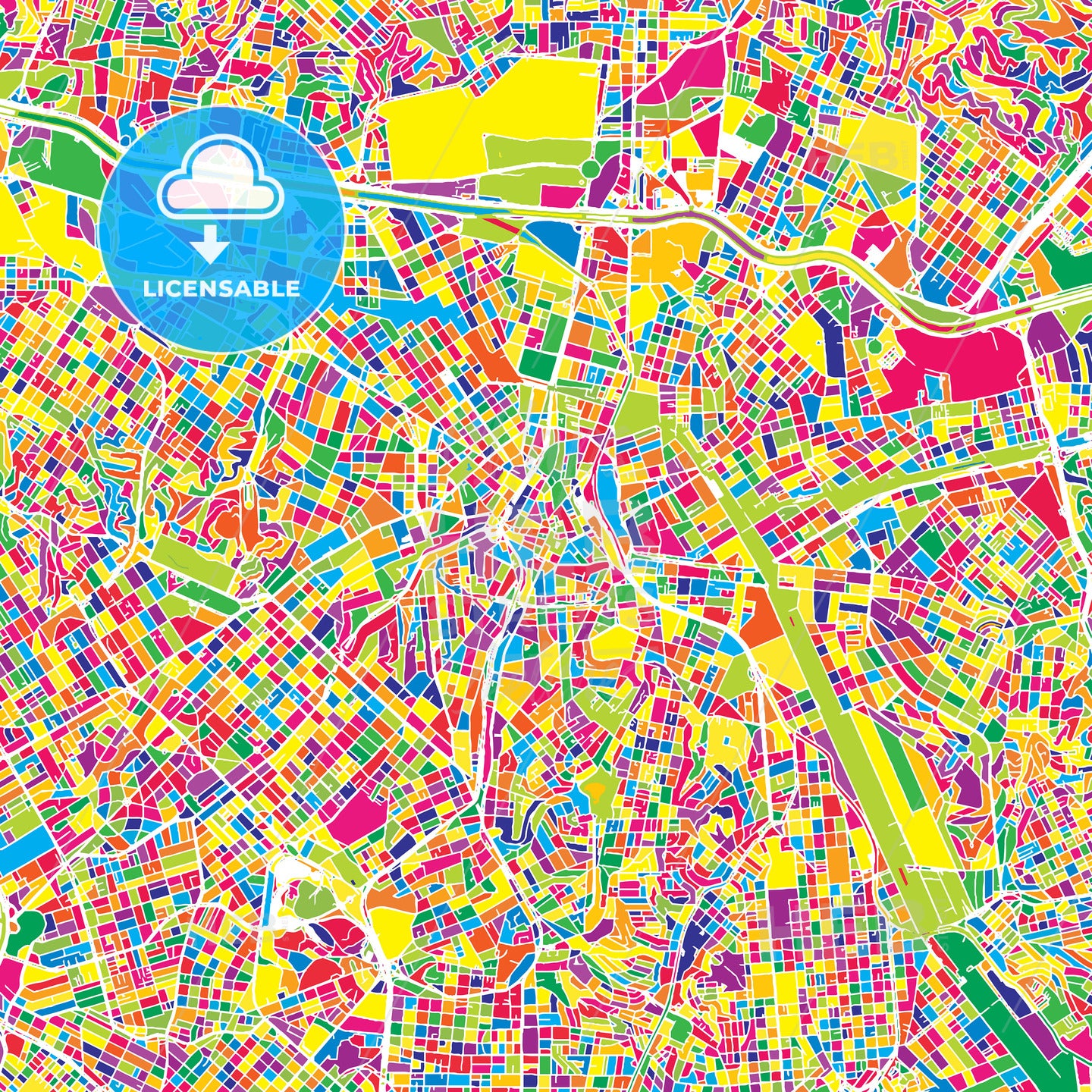 São Paulo, Brazil, colorful vector map
