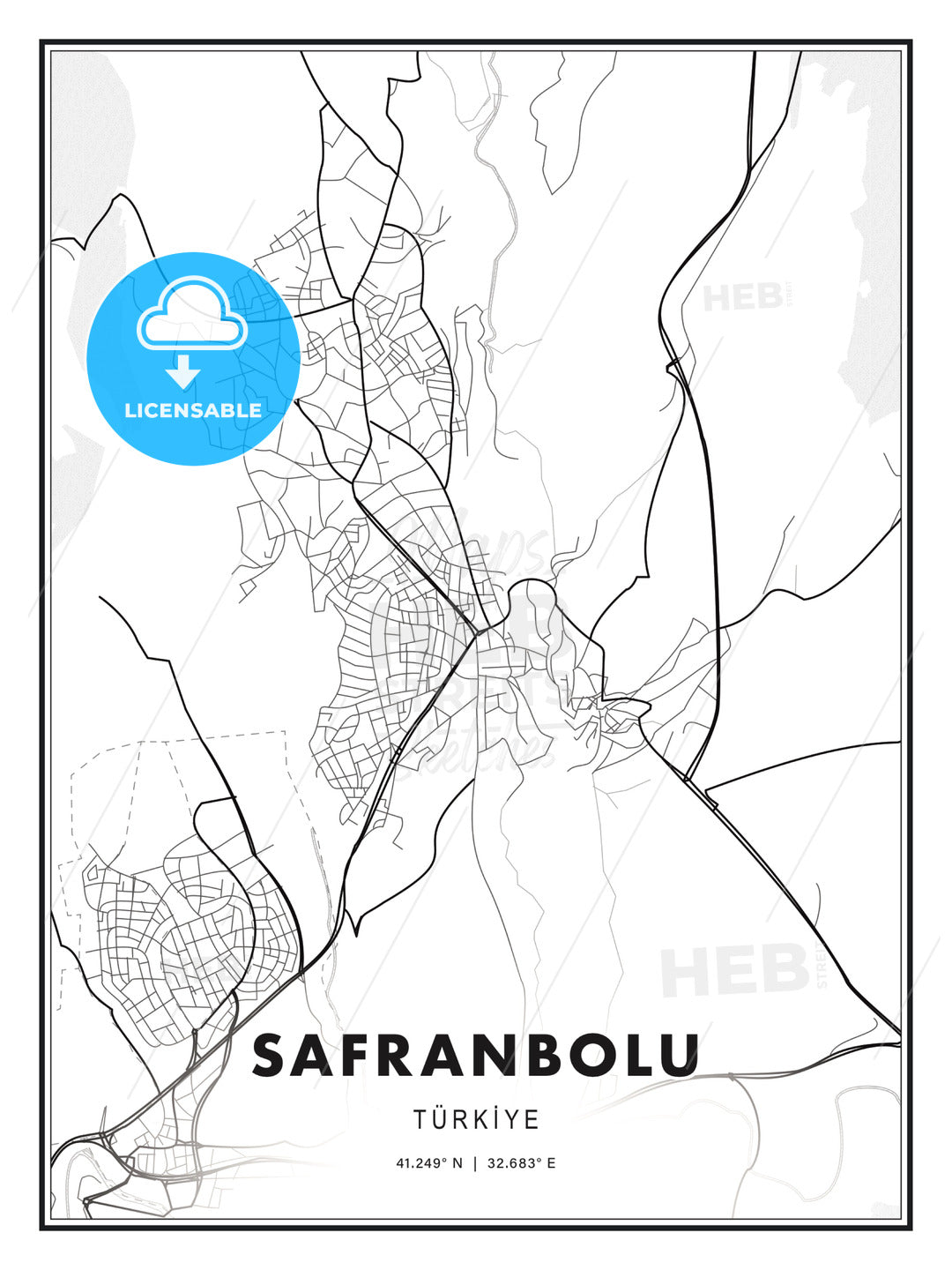 Safranbolu, Turkey, Modern Print Template in Various Formats - HEBSTREITS Sketches