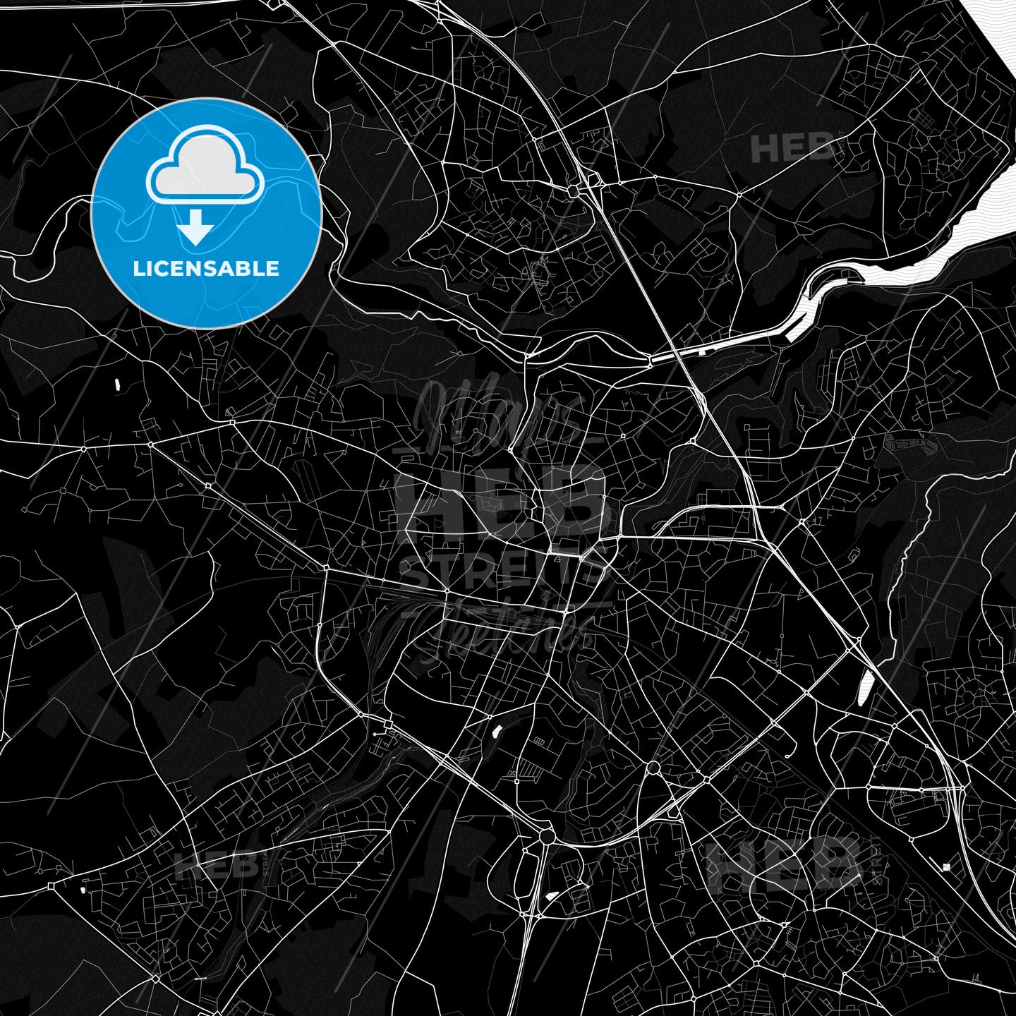 Saint-Brieuc, France PDF map