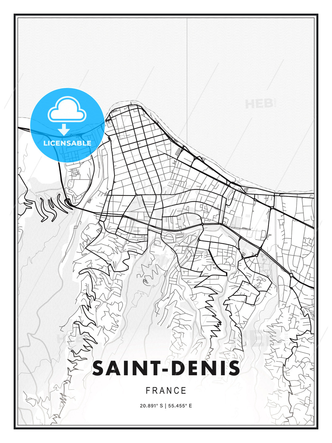 Saint-Denis, France, Modern Print Template in Various Formats - HEBSTREITS Sketches