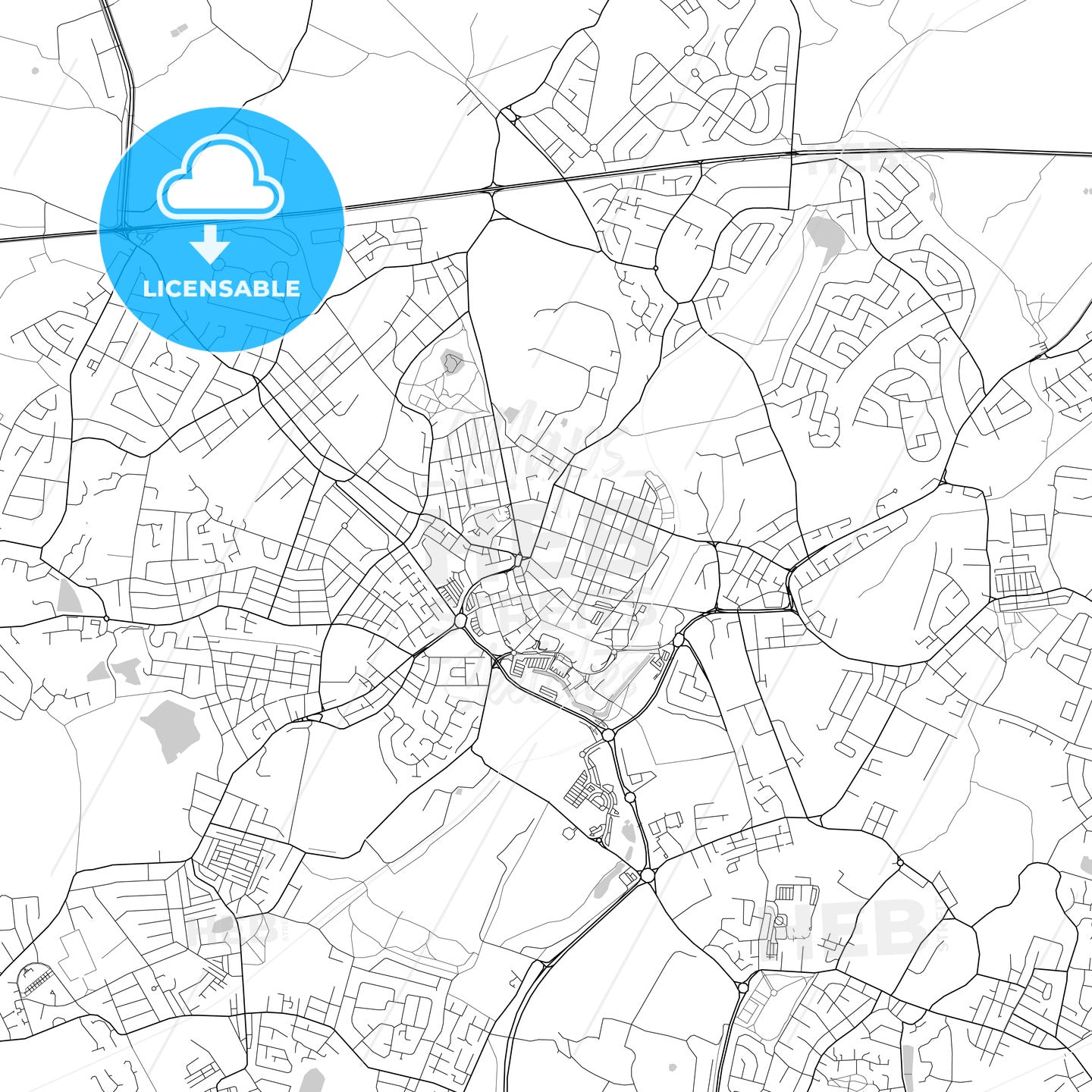 Saint Helens, England, UK, Vector Map - Light
