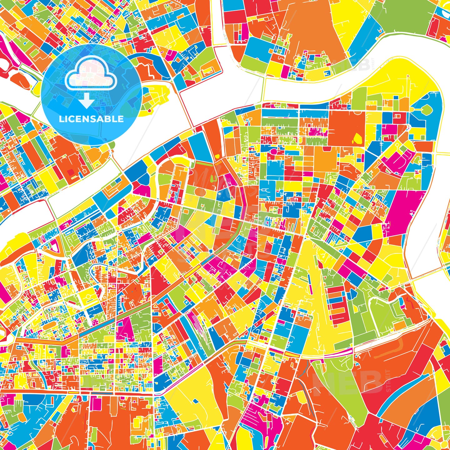 Saint Petersburg, Russia, colorful vector map - HEBSTREITS