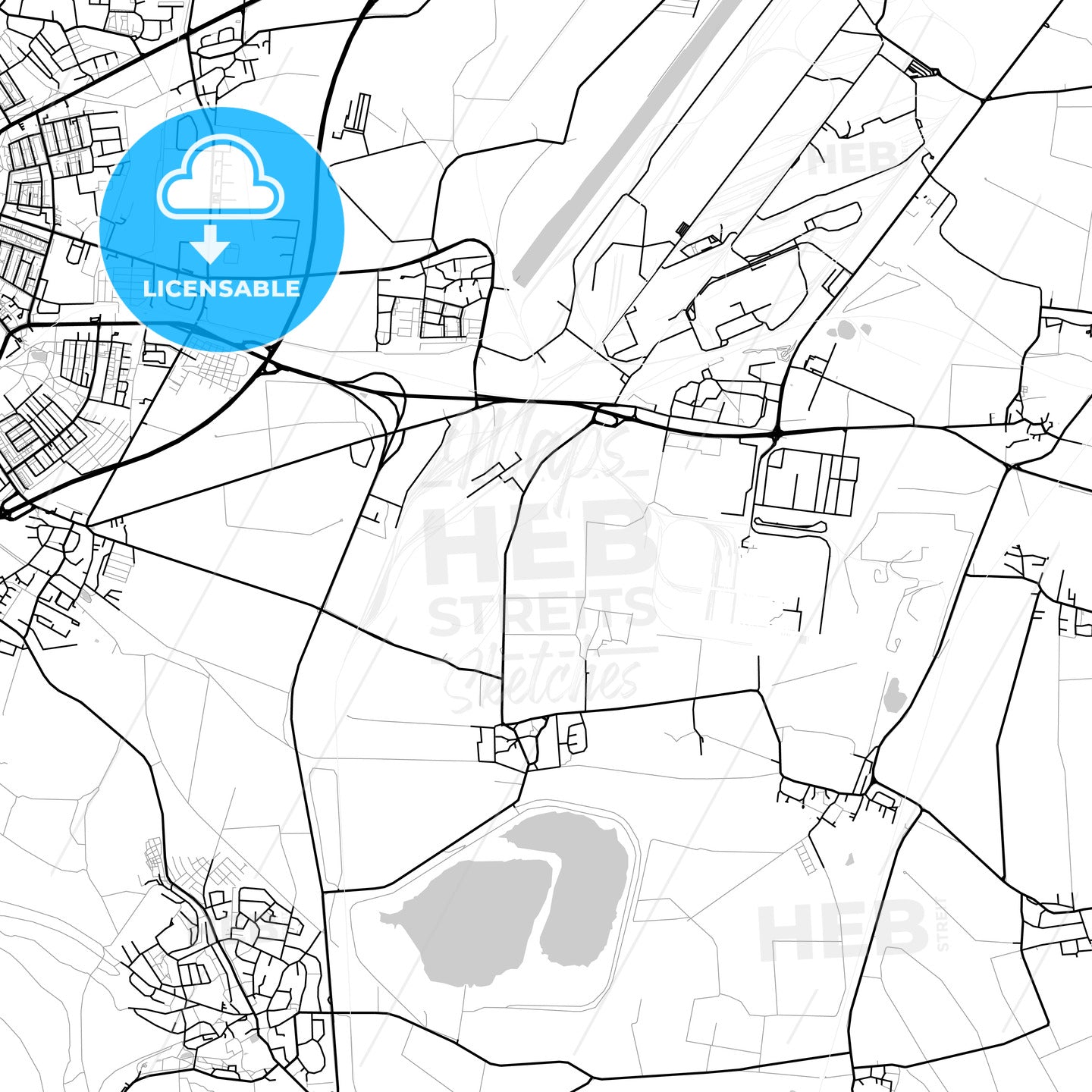 Salzgitter, Germany, Vector Map - Light