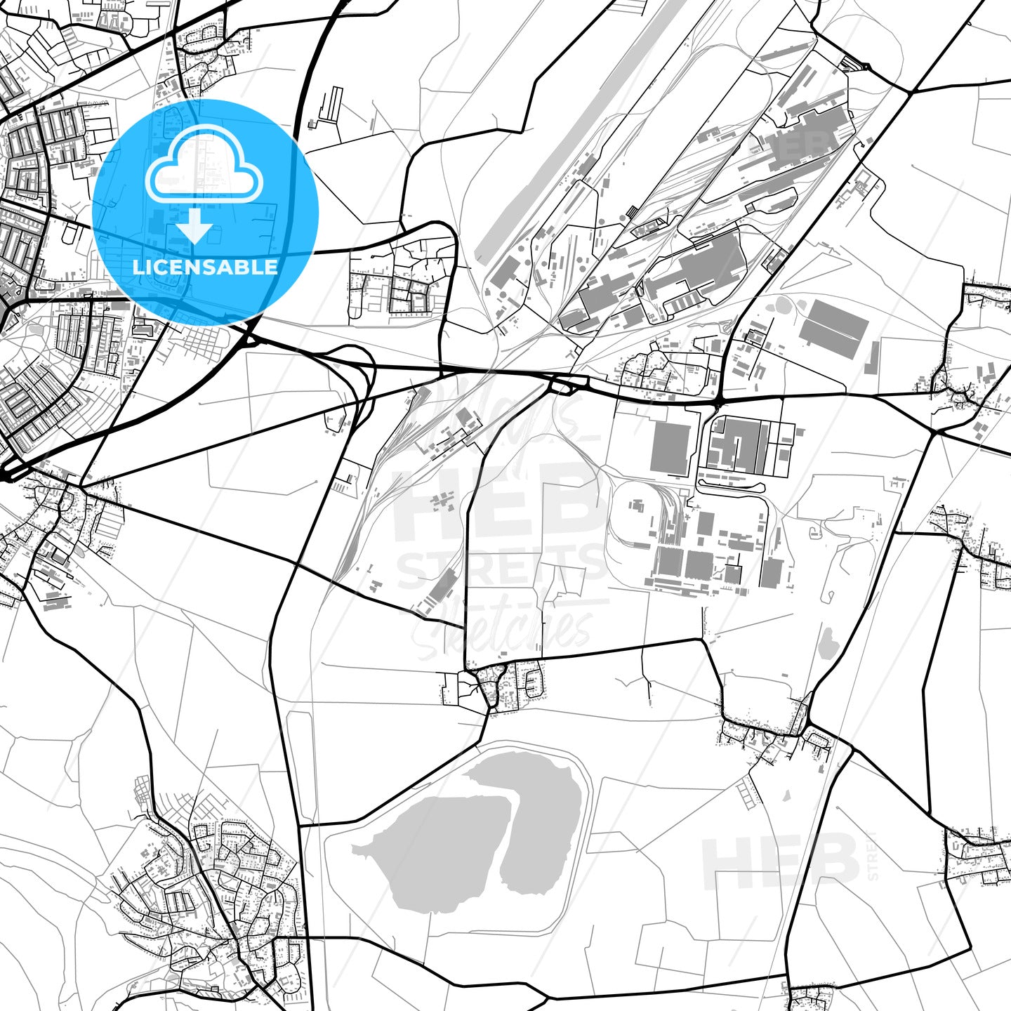 Salzgitter, Germany, vector map with buildings