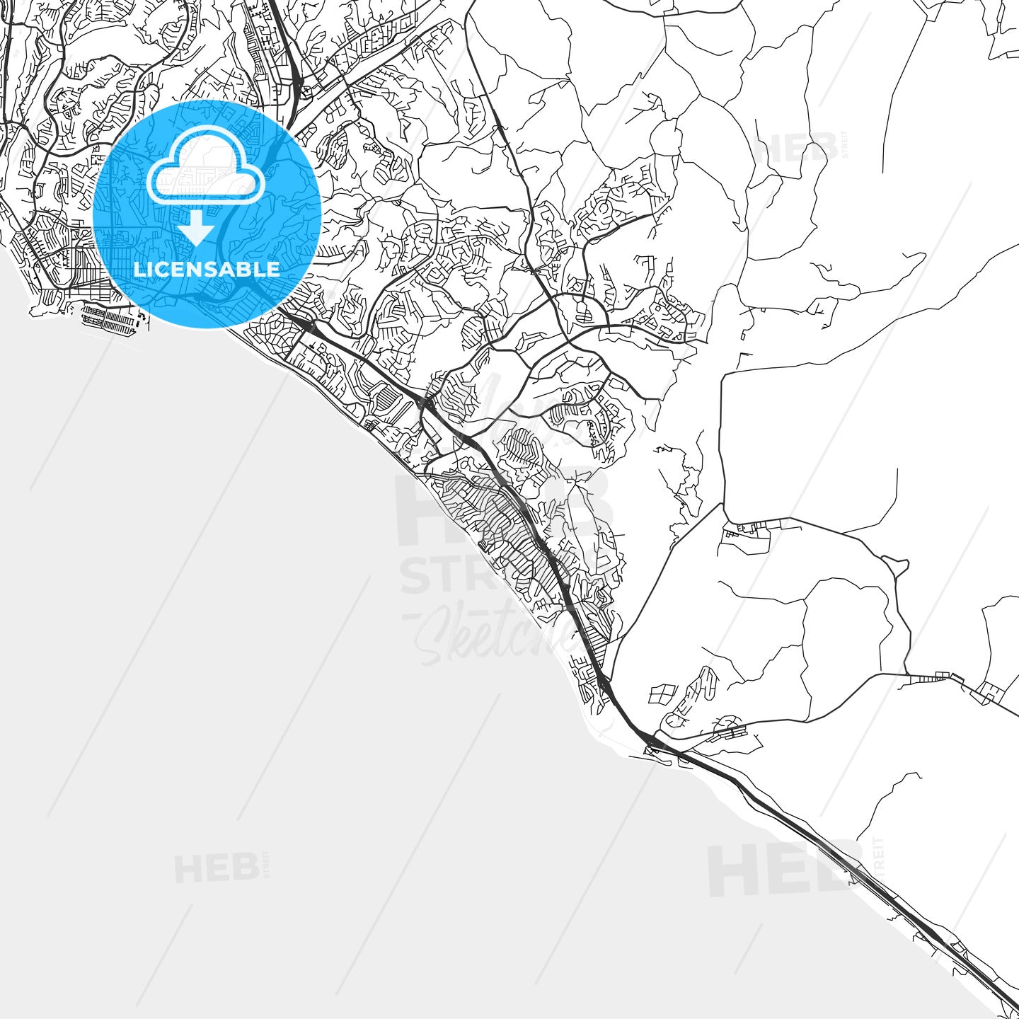 San Clemente, California - Area Map - Light