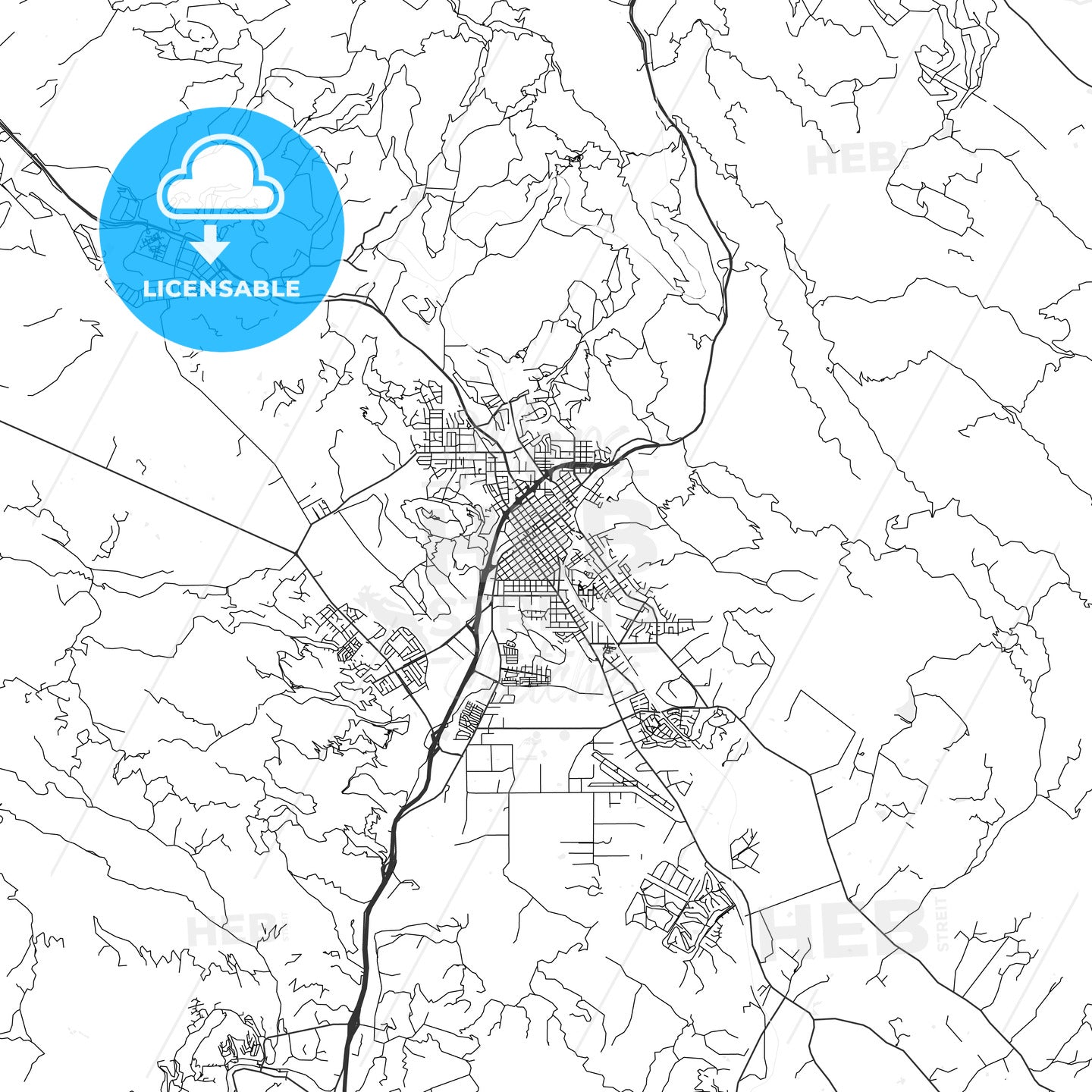 San Luis Obispo, California - Area Map - Light
