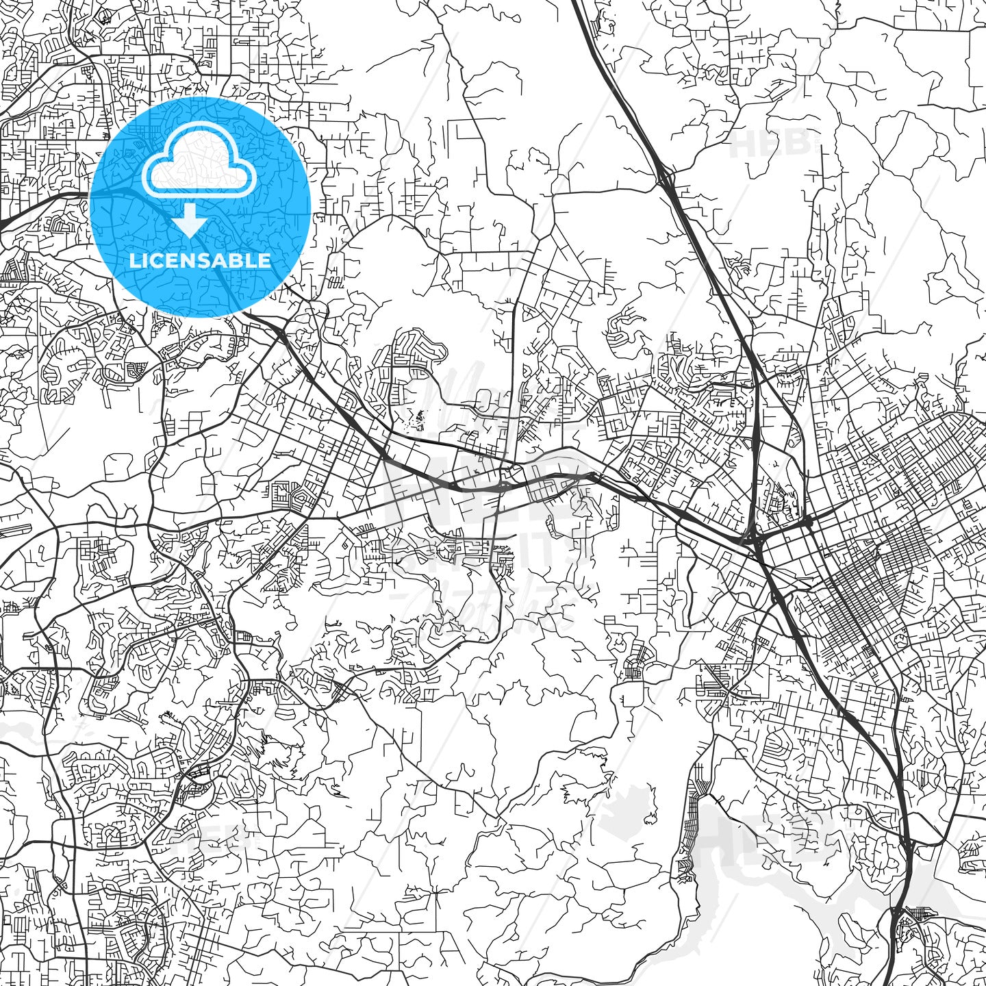 San Marcos, California - Area Map - Light