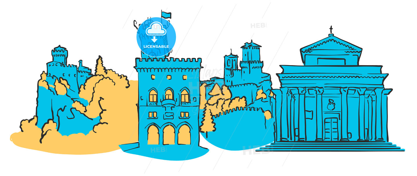 San Marino Colored Panorama – instant download