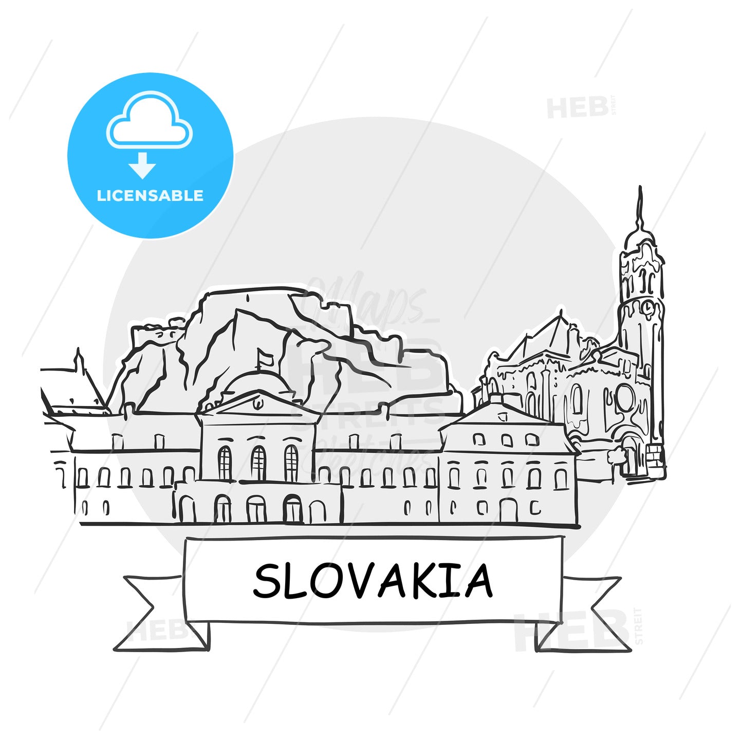 San Marino hand-drawn urban vector sign – instant download