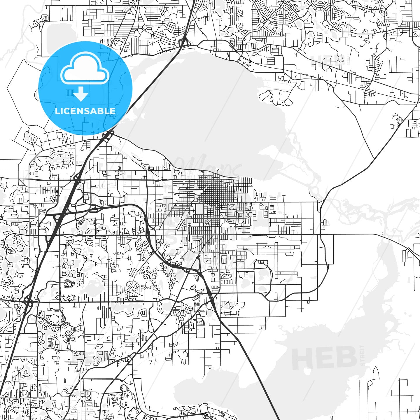 Sanford, Florida - Area Map - Light