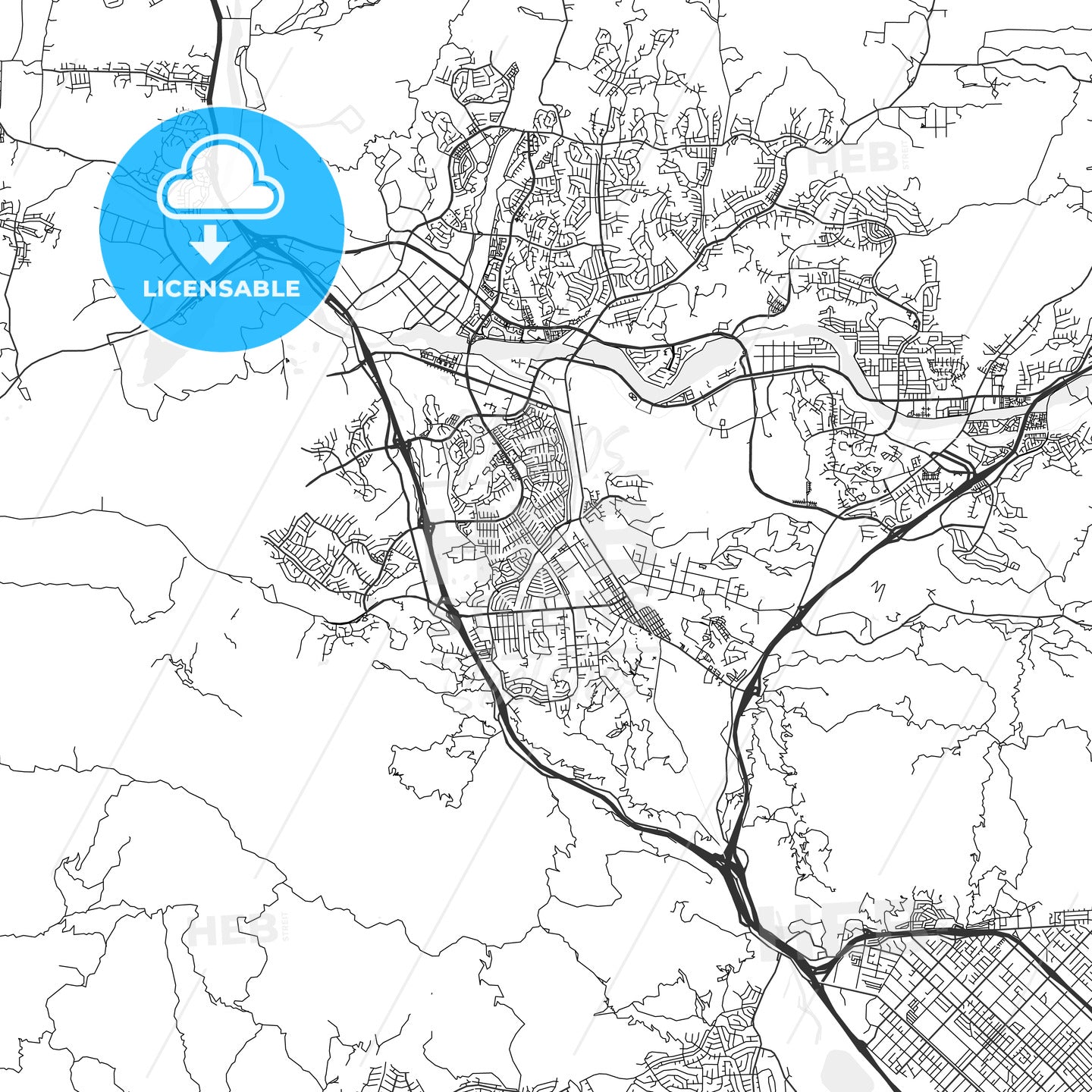 Santa Clarita, California - Area Map - Light