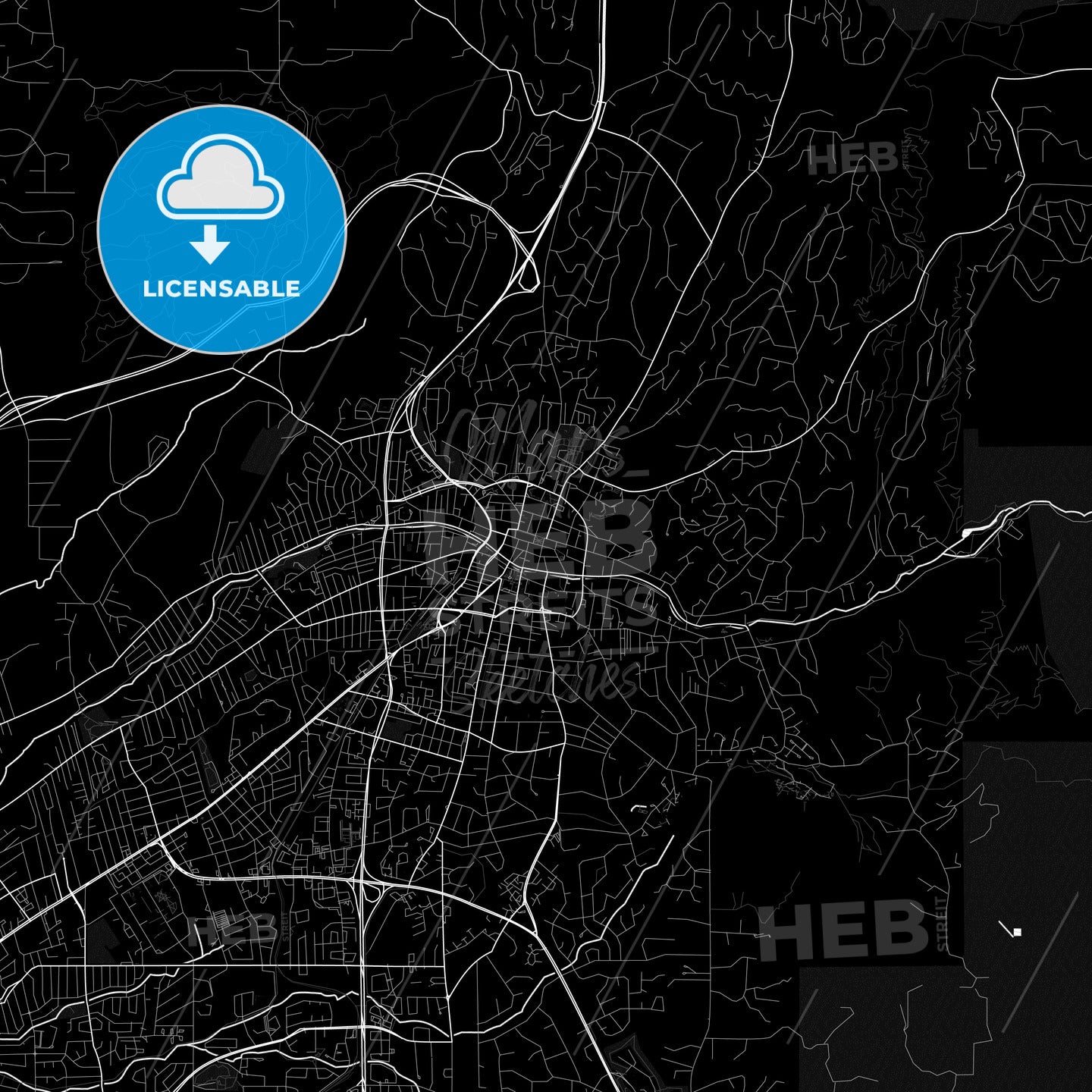 Santa Fe, New Mexico, United States, PDF map