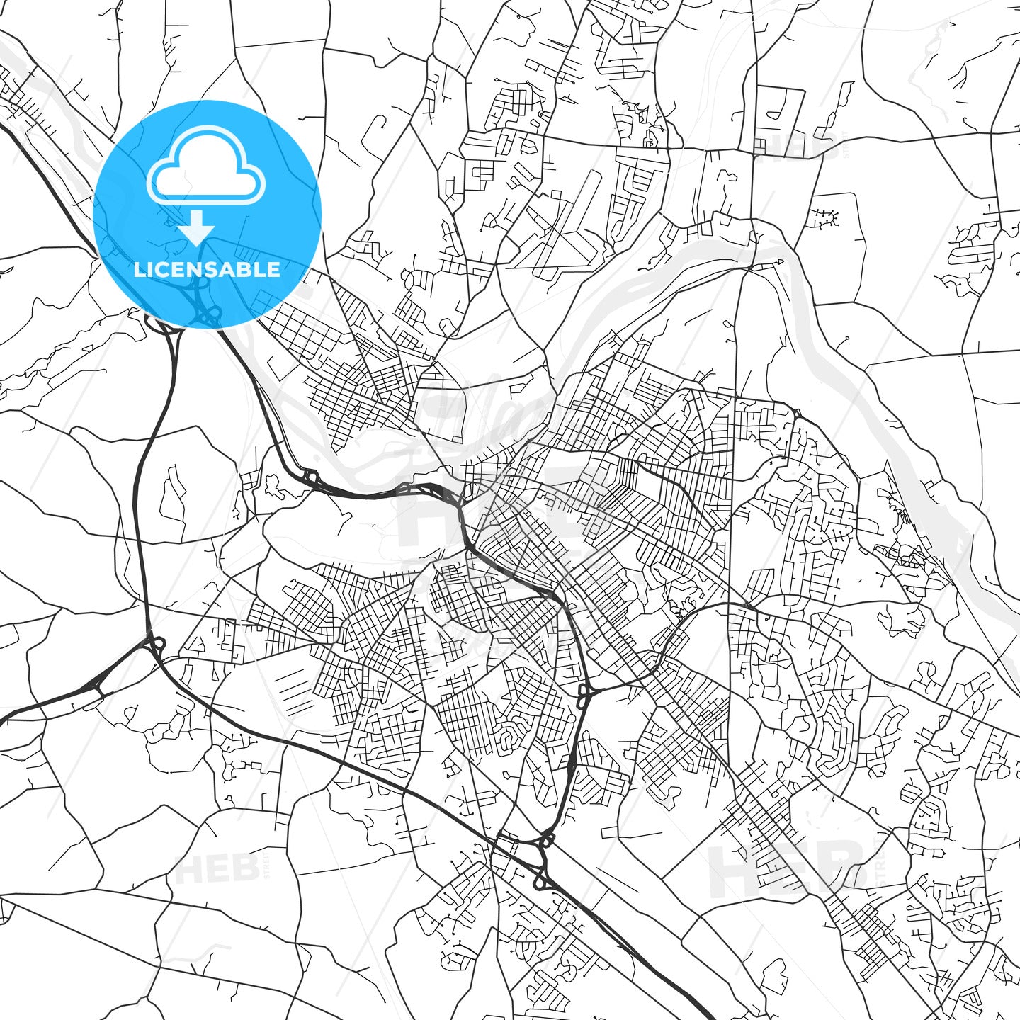 Schenectady, New York - Area Map - Light