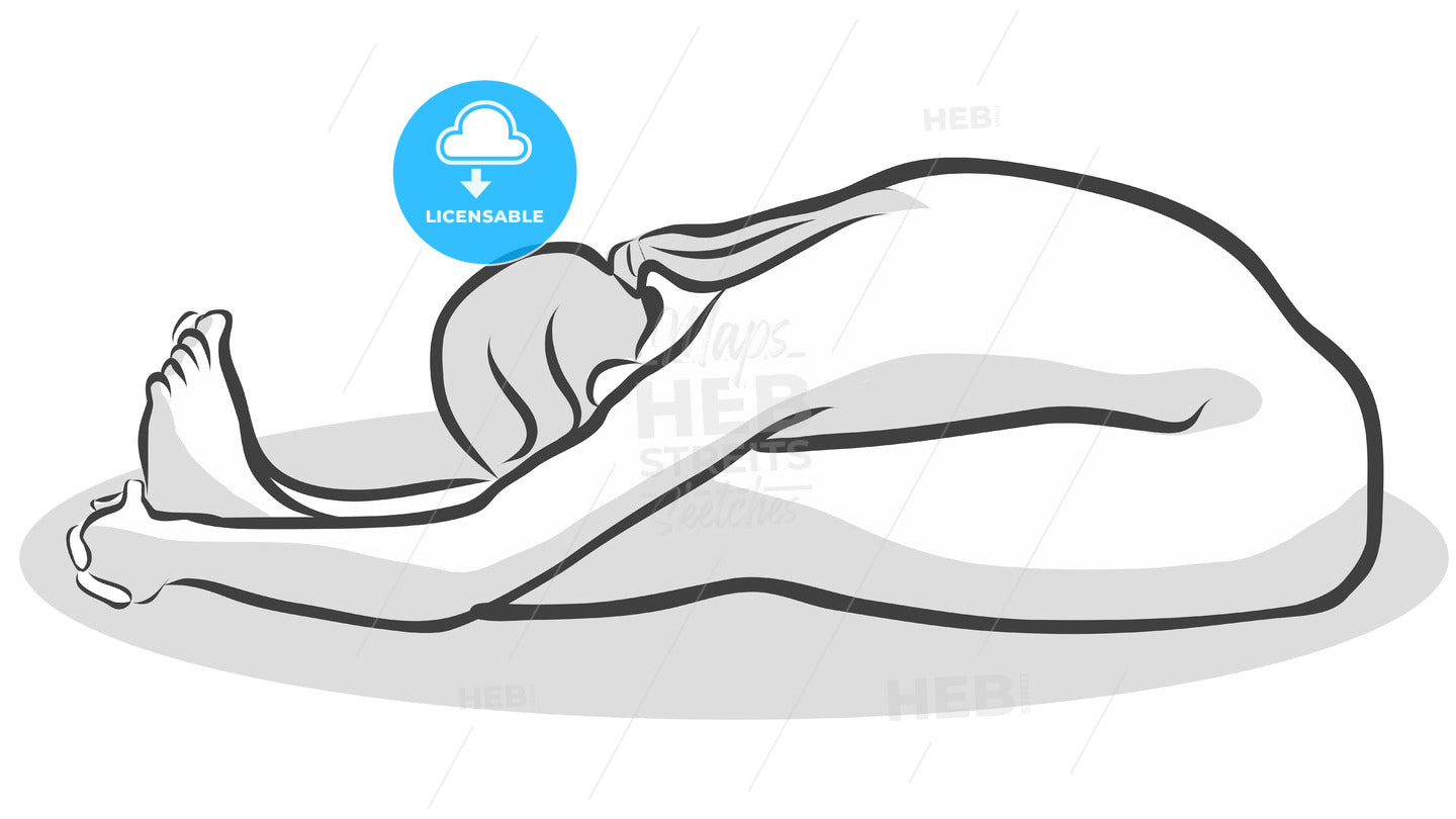 Seat Forward Bend Paschimottanasana Yoga Pose – instant download