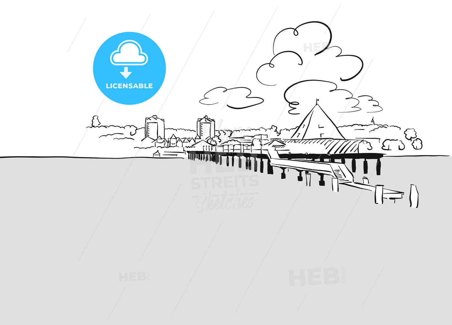 Seebrücke Heringsdorf, Usedom seen from water – instant download