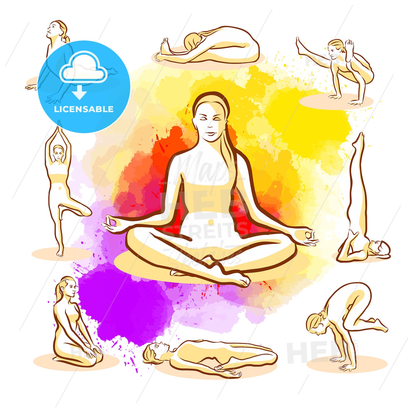 Set of Yoga Poses – instant download