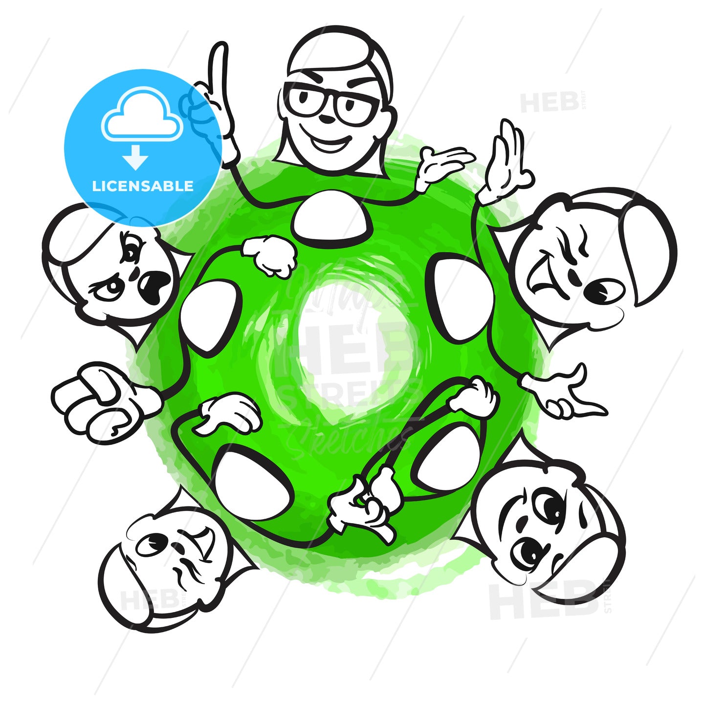 Set of business woman gestures – instant download