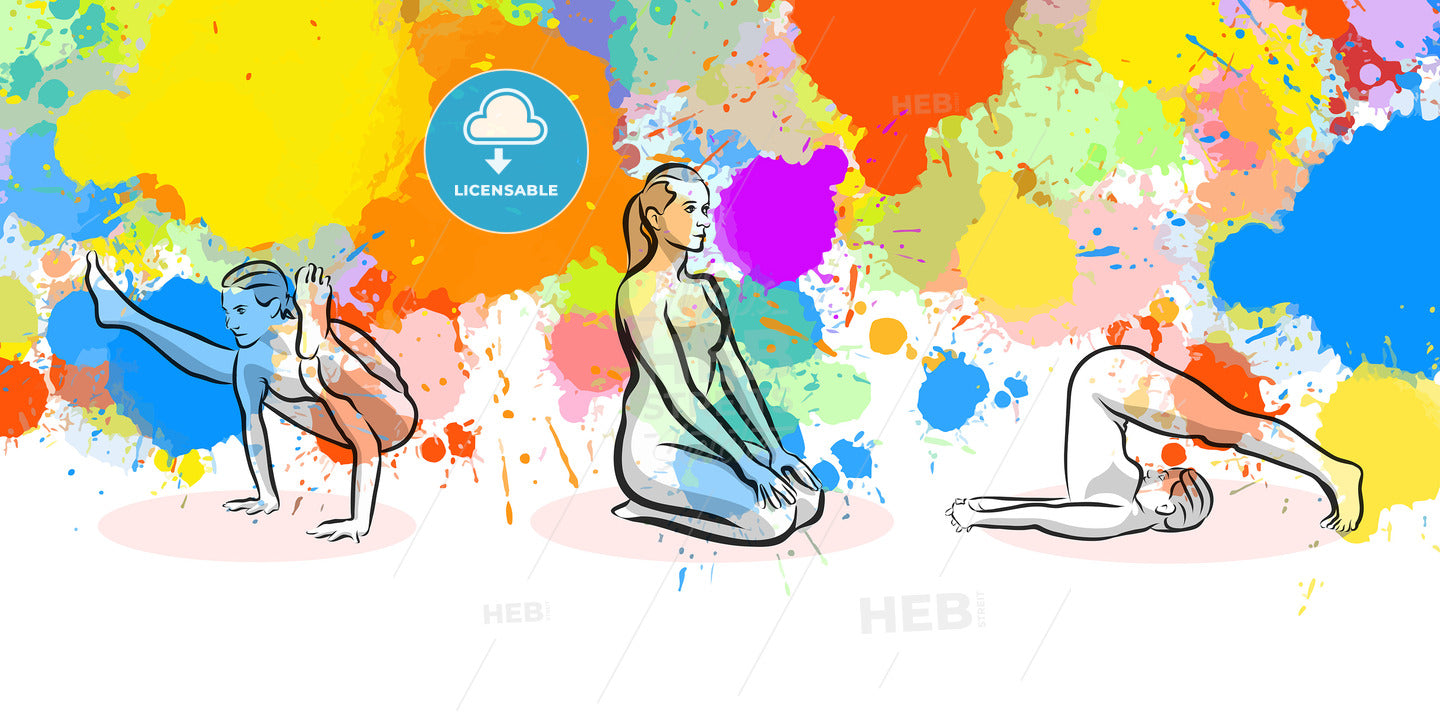 Set of three yoga exercises – instant download