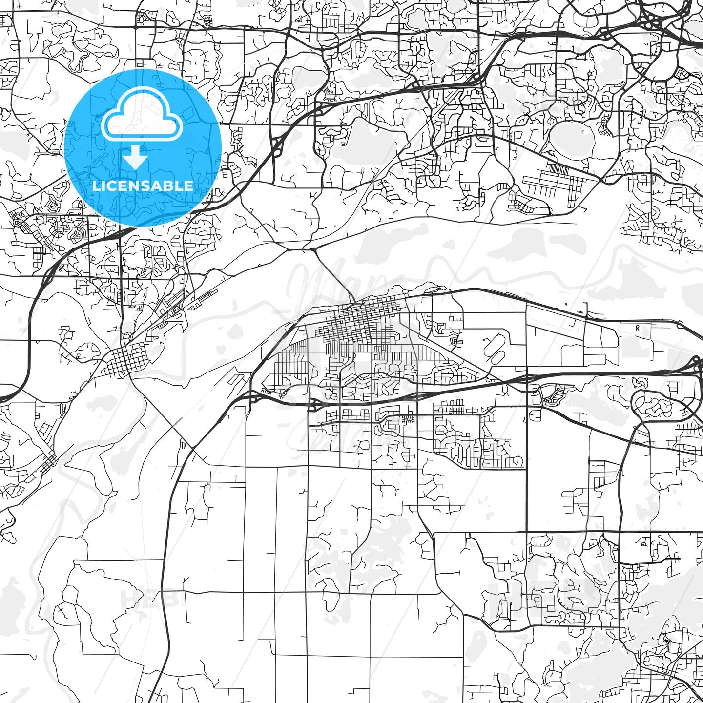Shakopee, Minnesota - Area Map - Light