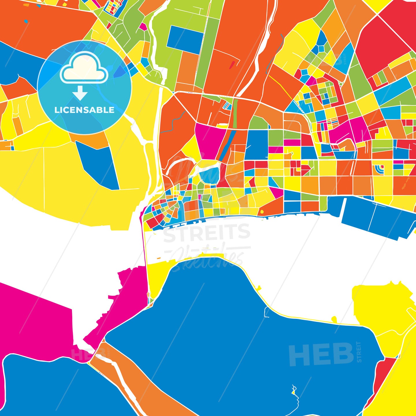 Shantou, China, colorful vector map