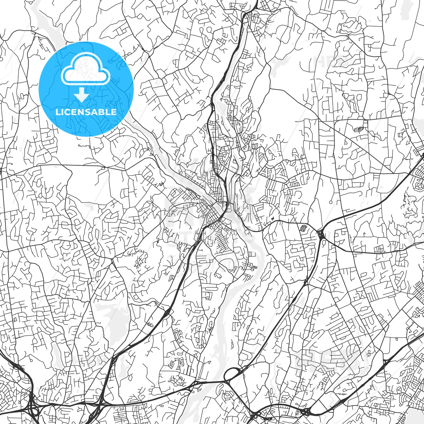 Shelton, Connecticut - Area Map - Light