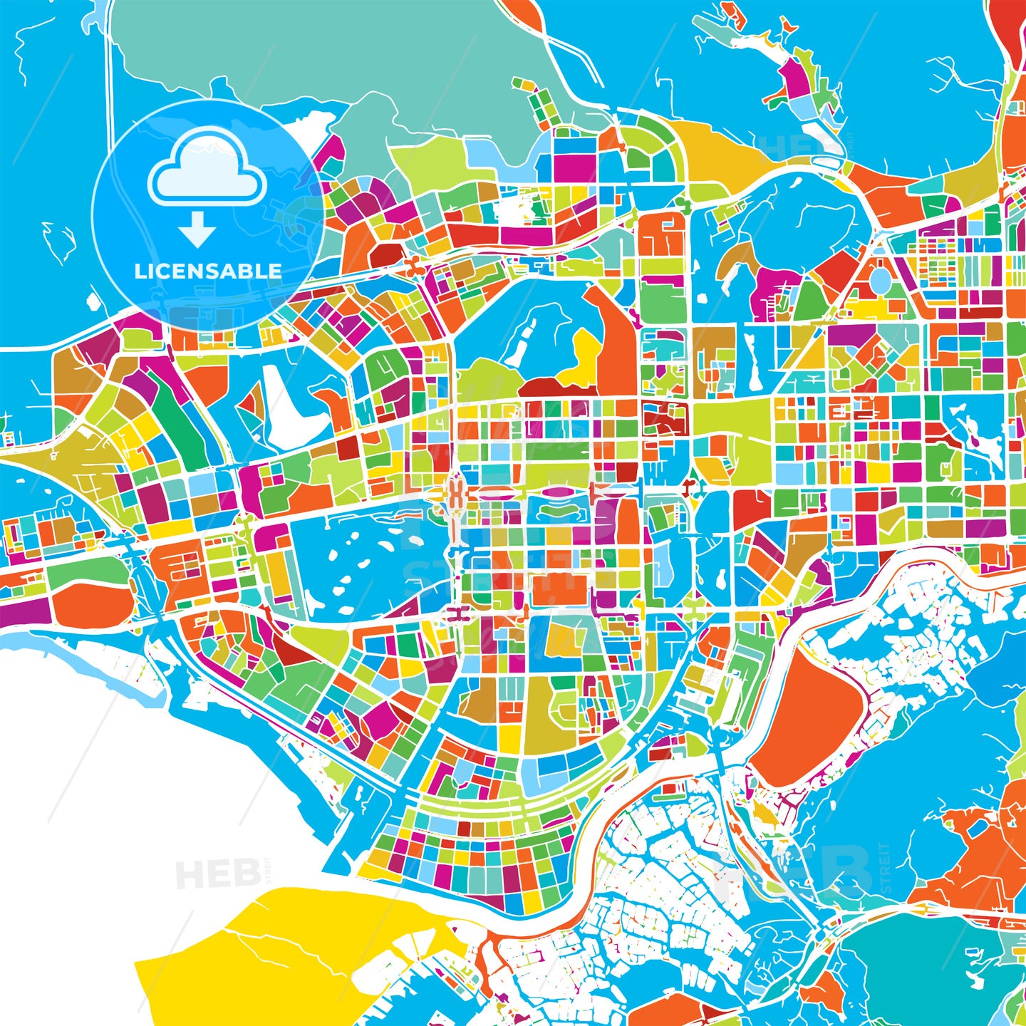 Shenzen Colorful Vector Map