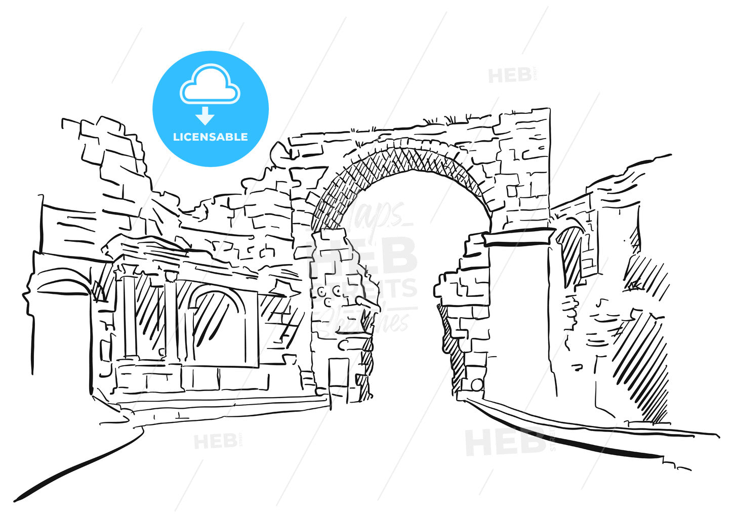 Side Turkey, Ancient Vespasian Gate – instant download