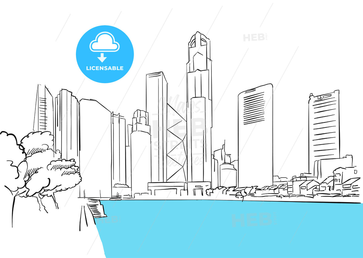 Singapore Downtown, Finance District Plaza – instant download