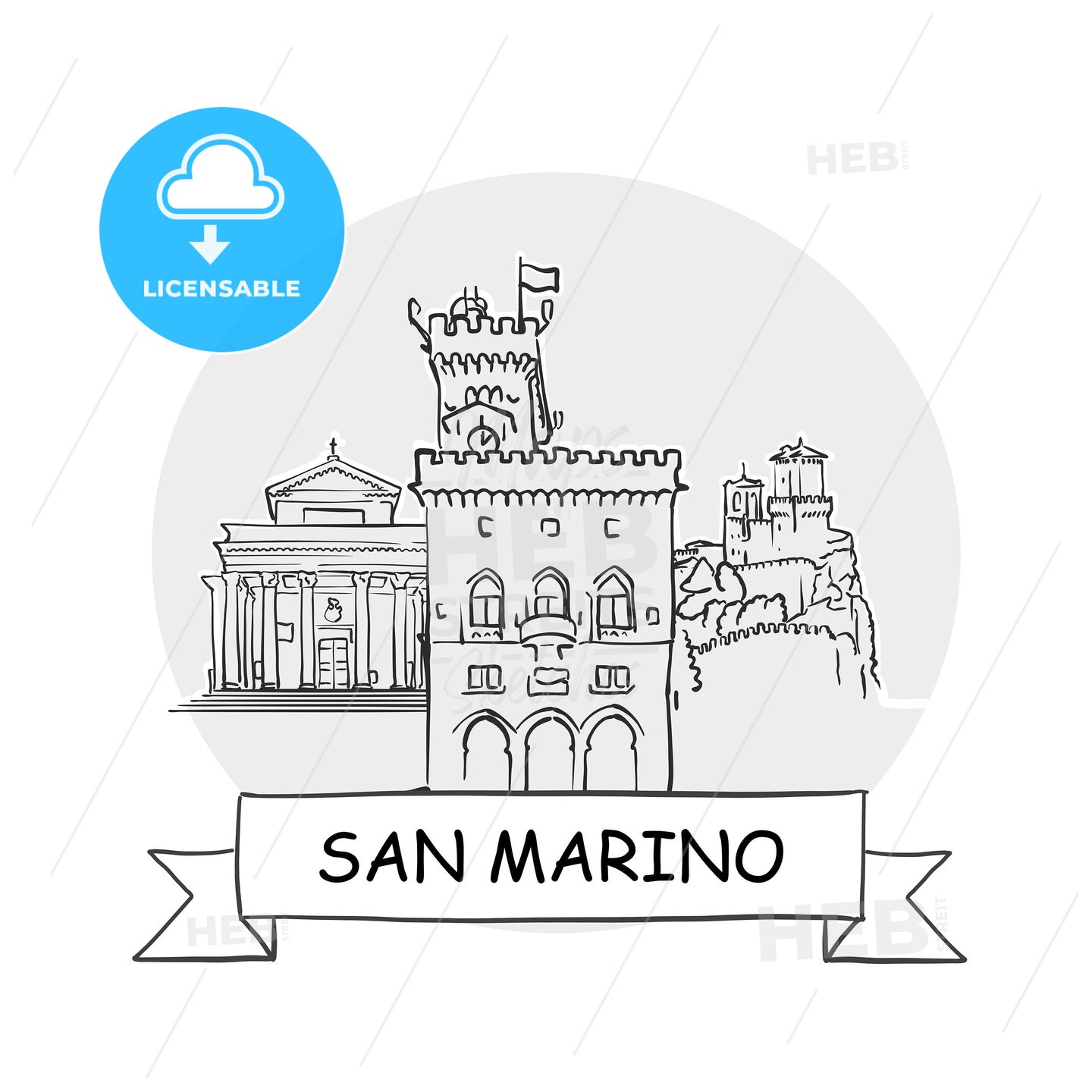 Slovakia hand-drawn urban vector sign – instant download