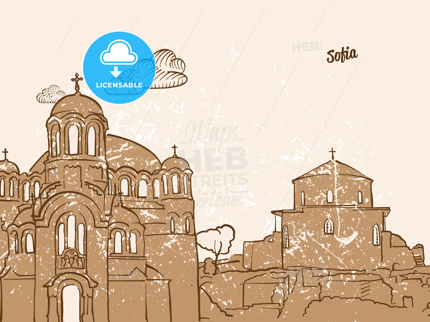 Sofia, Bulgaria, Greeting Card – instant download