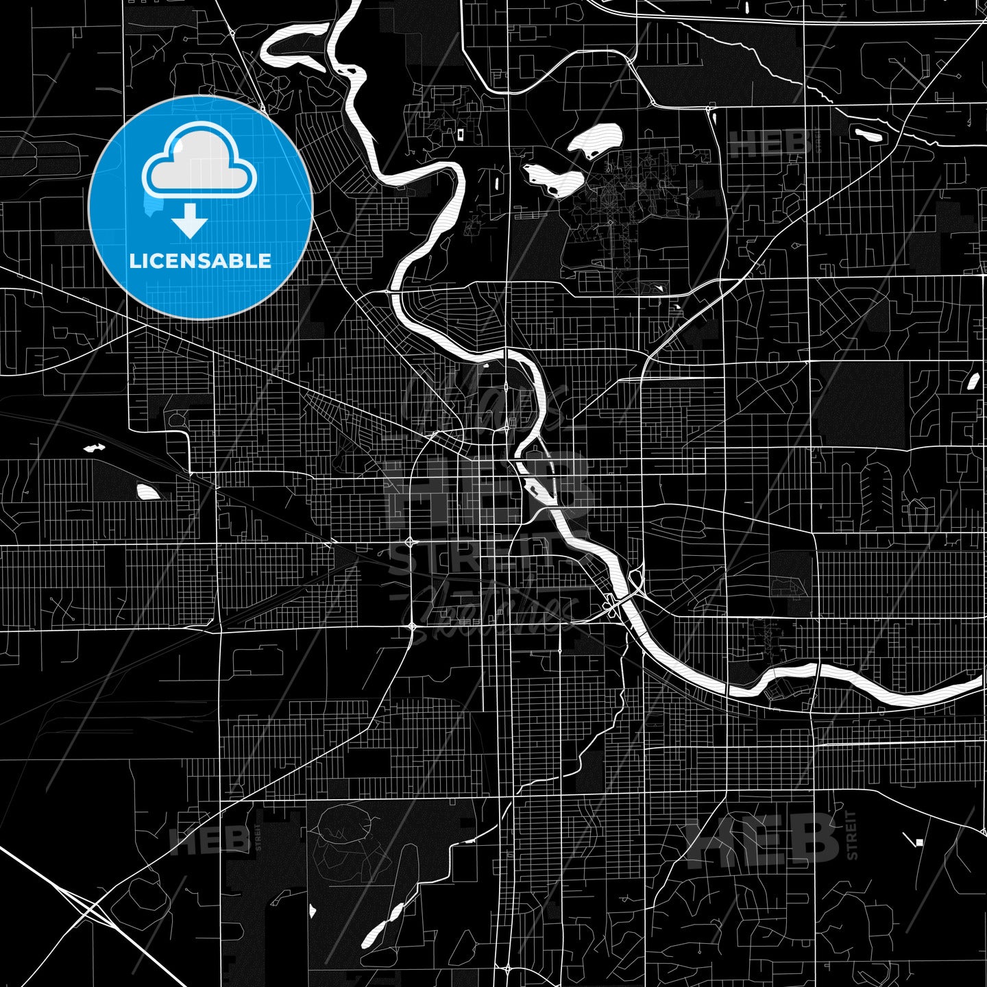 South Bend, Indiana, United States, PDF map