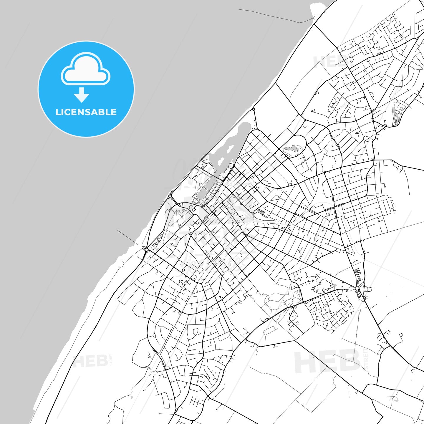 Southport, England, UK, Vector Map - Light