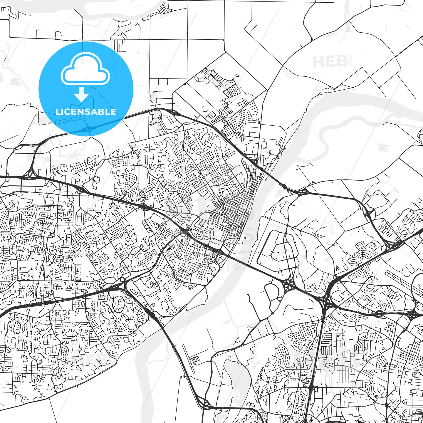St. Charles, Missouri - Area Map - Light