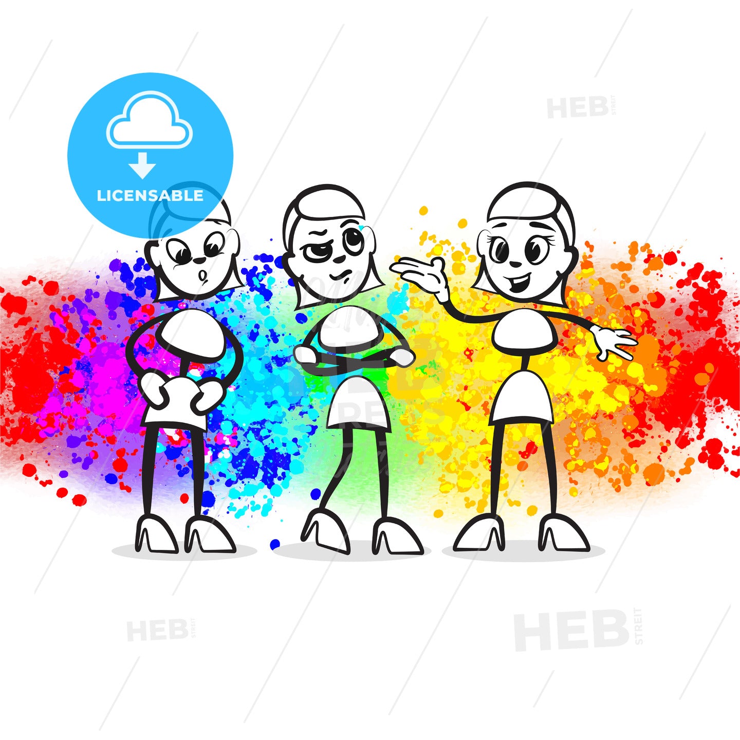 Stick figure gossip – instant download