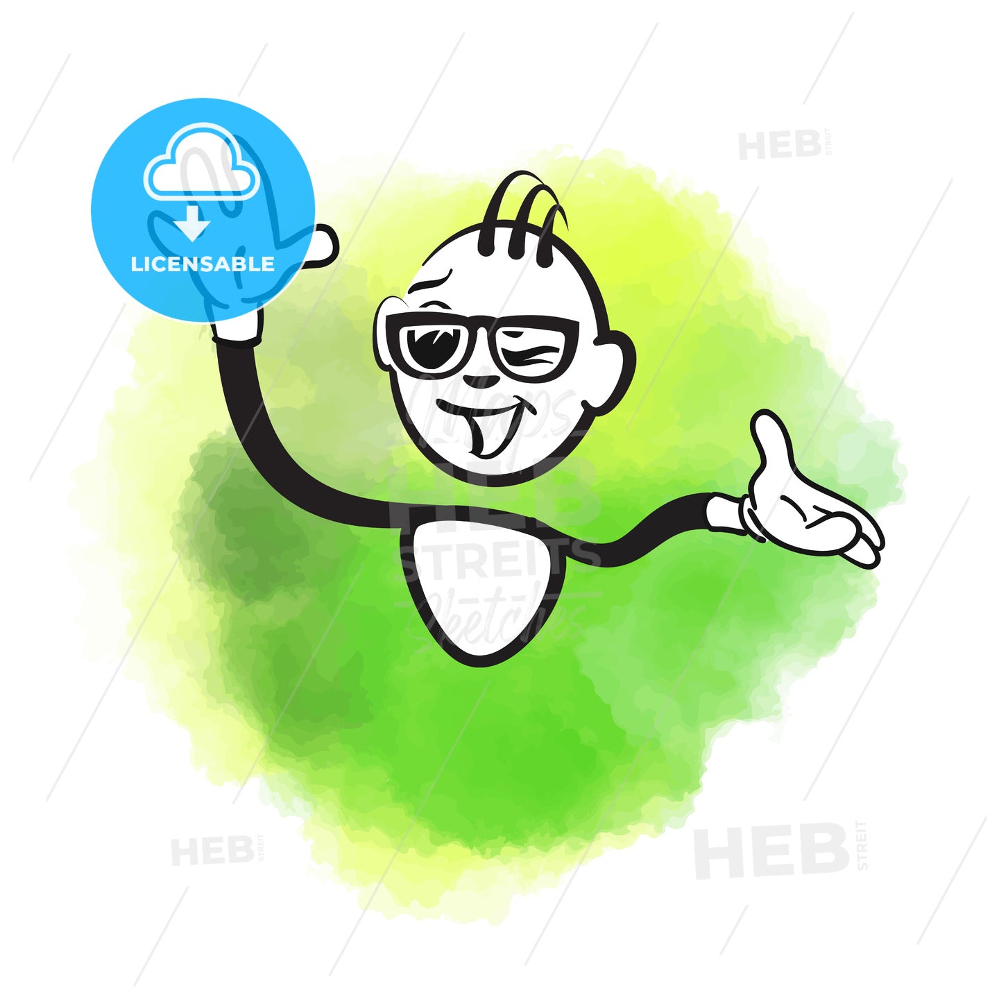 Stick figure happy greeting – instant download