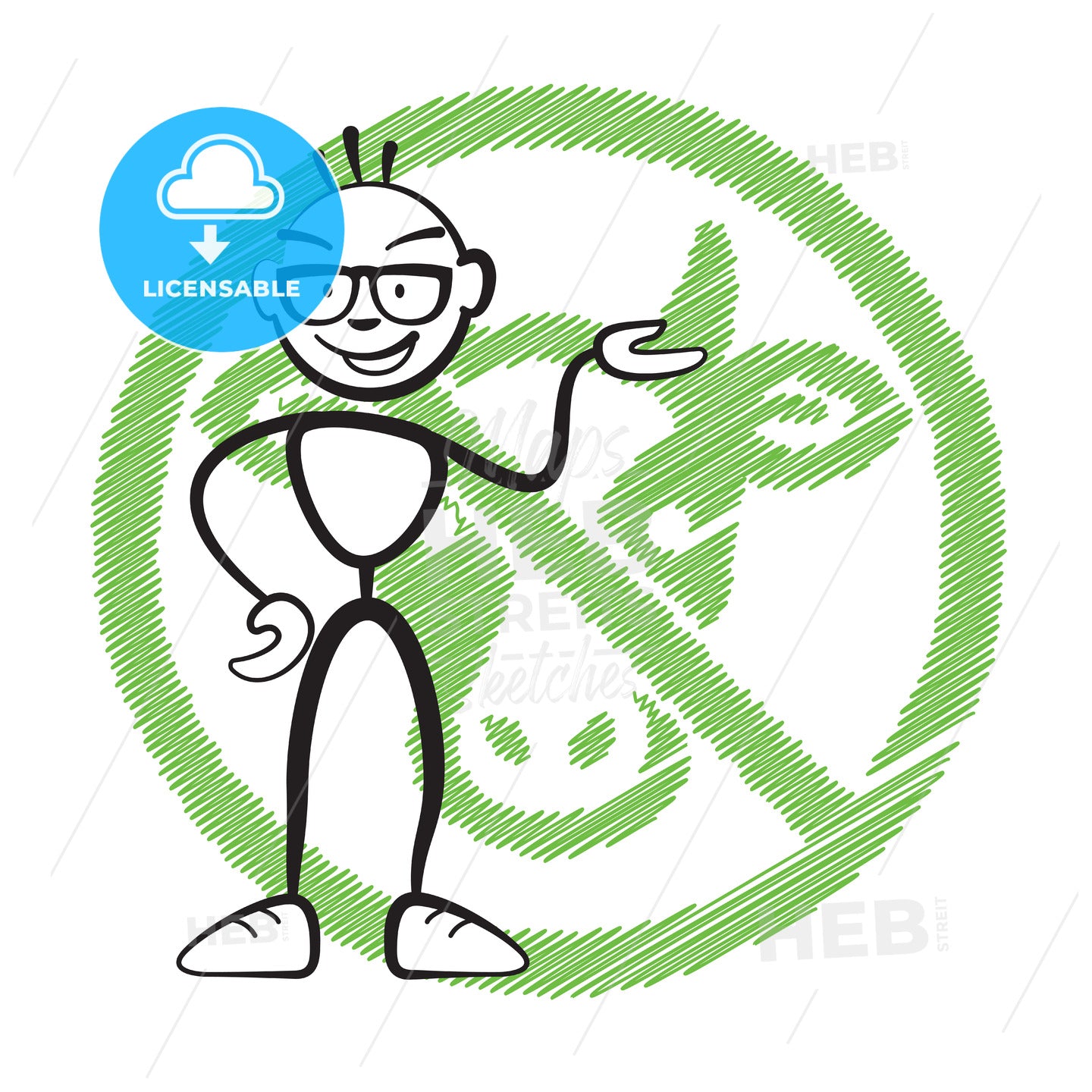 Stick figure no meat symbol – instant download