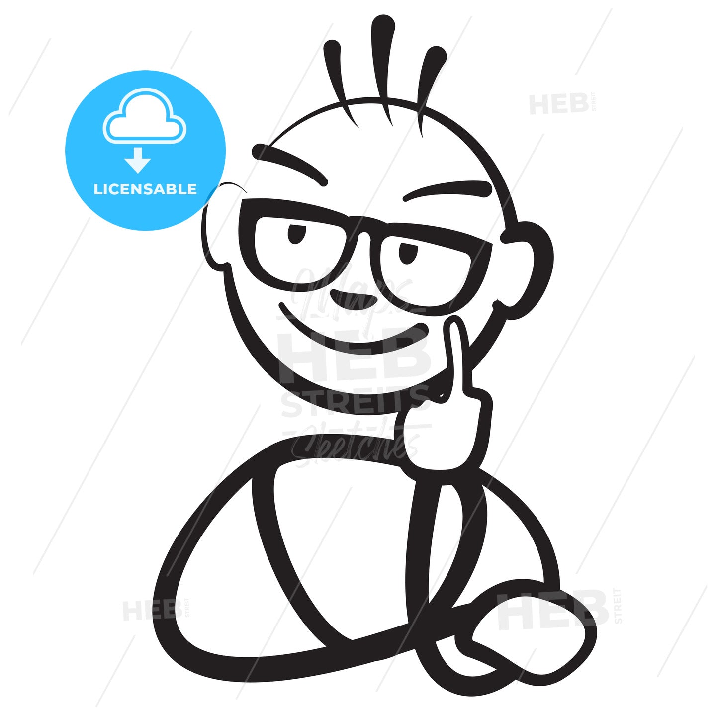 Stick figure person superimposed – instant download