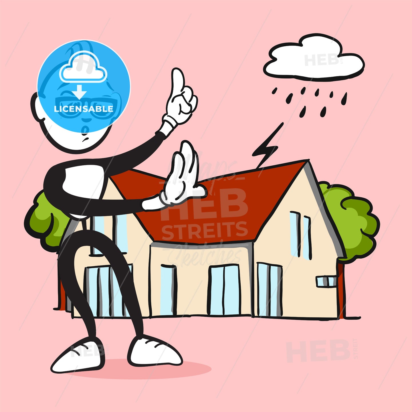 Stickman Emotion Household Assurance – instant download