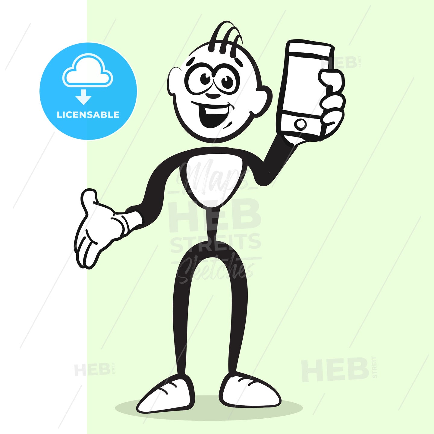 Stickman Emotion Mobile Phone – instant download