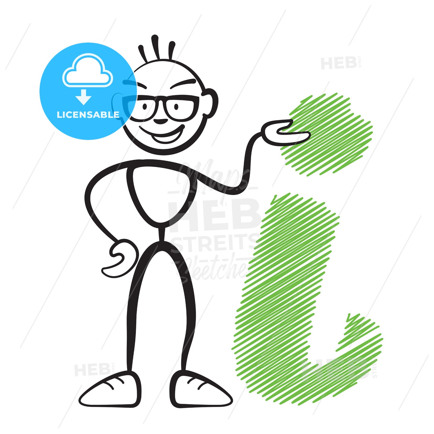 Stickman with info sign – instant download