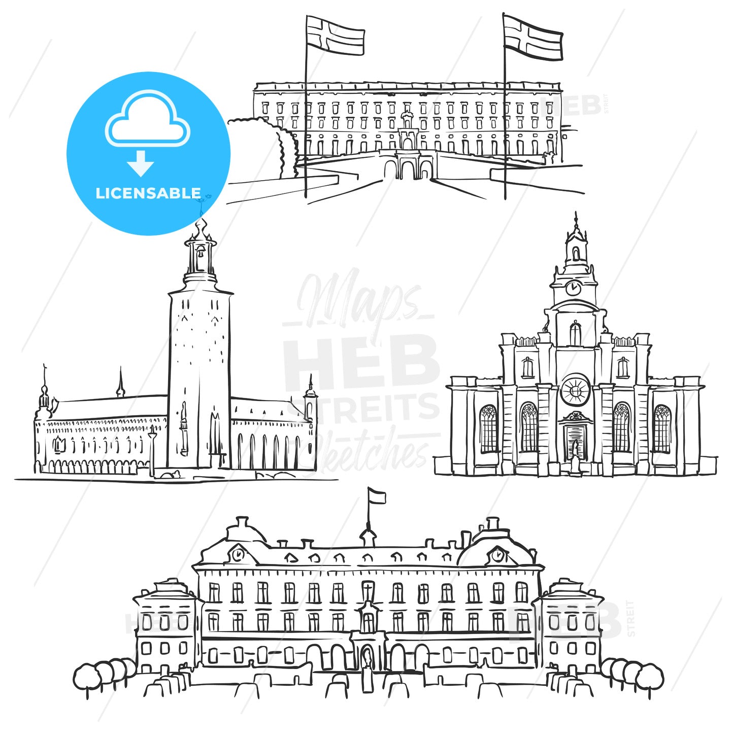 Stockholm Famous Buildings – instant download