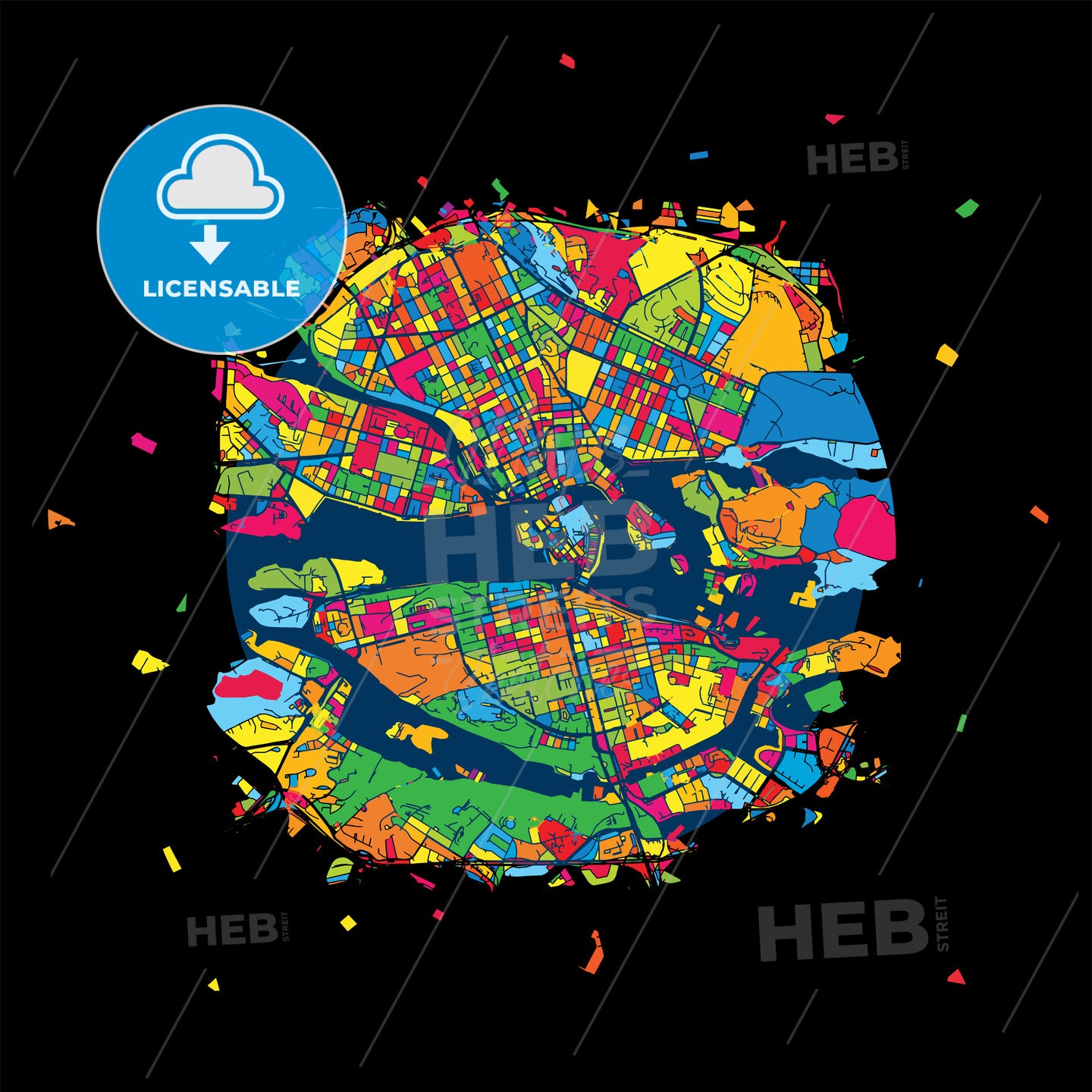 Stockholm, Sweden, Colorful Artmap