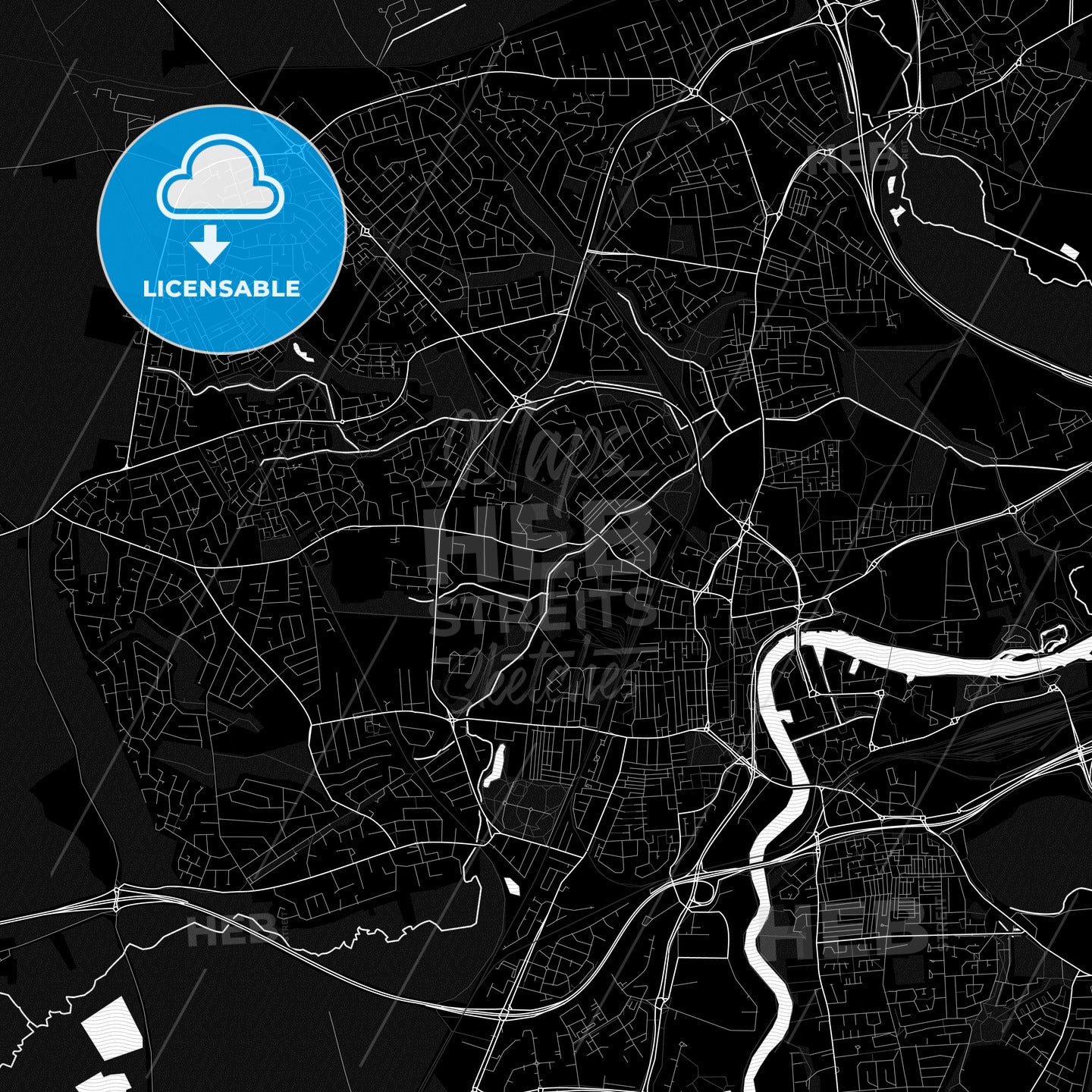 Stockton-on-Tees, England PDF map