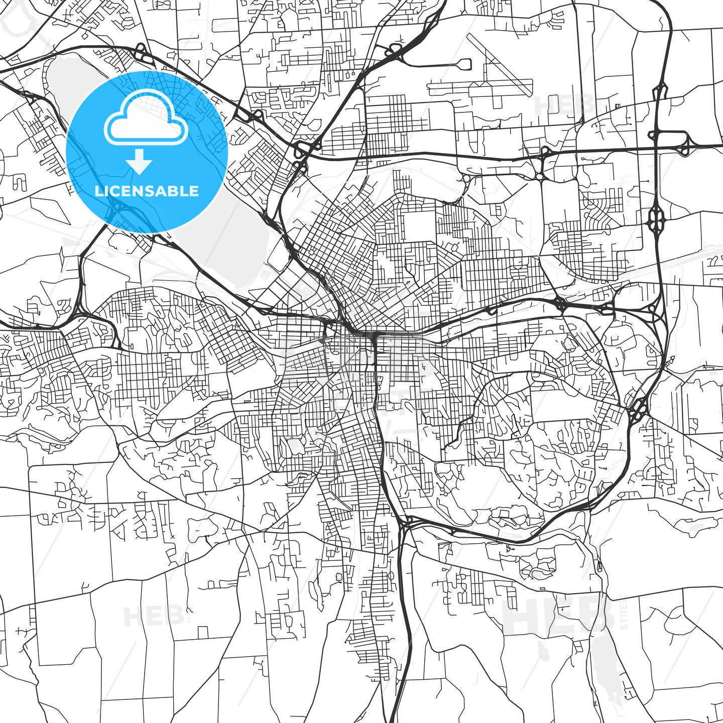 Syracuse, New York - Area Map - Light