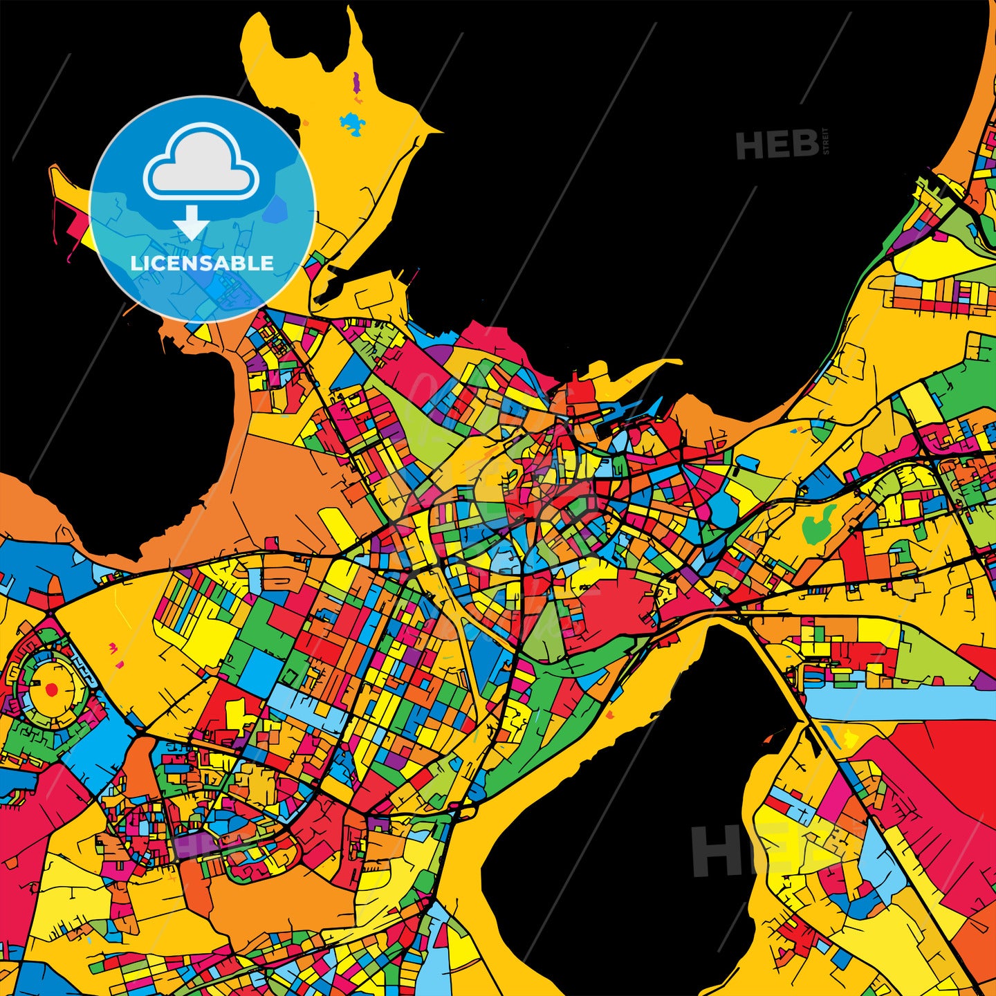 Tallinn Estonia Colorful Map